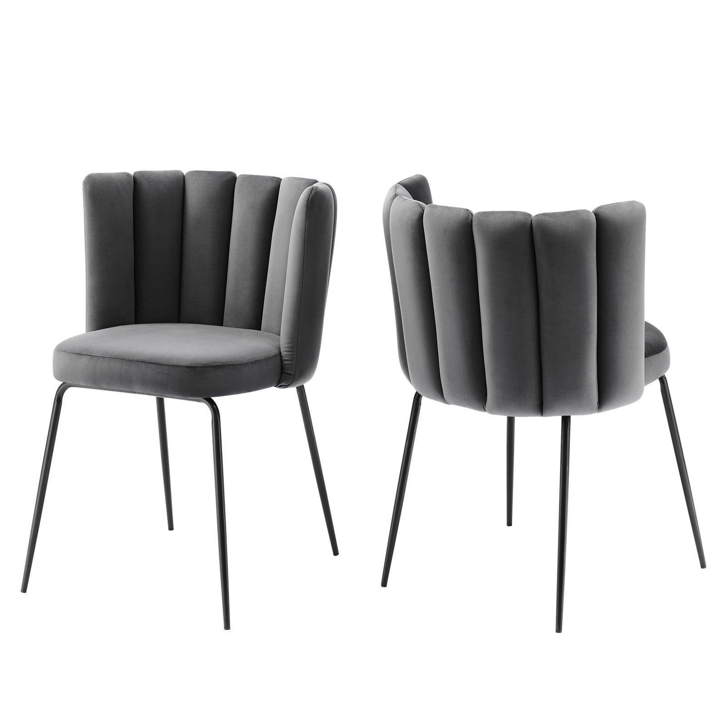 Modway Virtue Performance Velvet Dining Chair Set of 2 FredCo