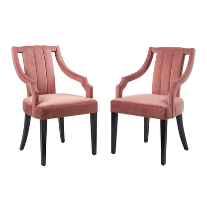 Modway Virtue Performance Velvet Dining Chairs - Set of 2 FredCo