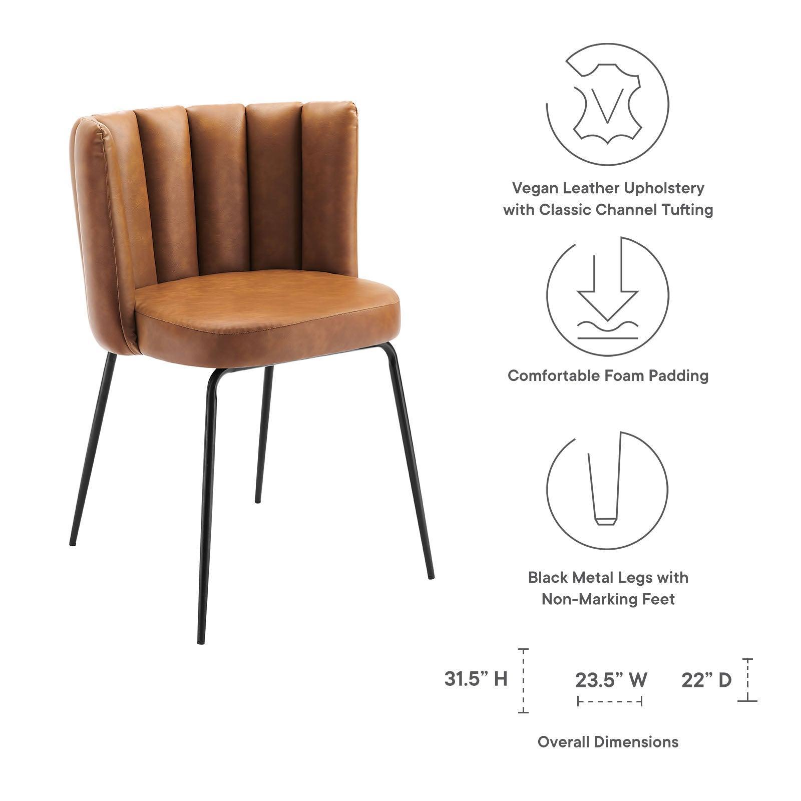Modway Virtue Vegan Leather Dining Chair Set of 2 FredCo