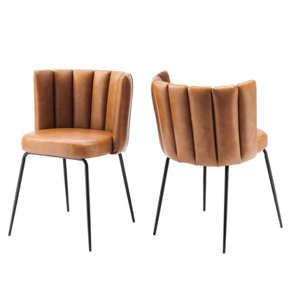 Modway Virtue Vegan Leather Dining Chair Set of 2 FredCo