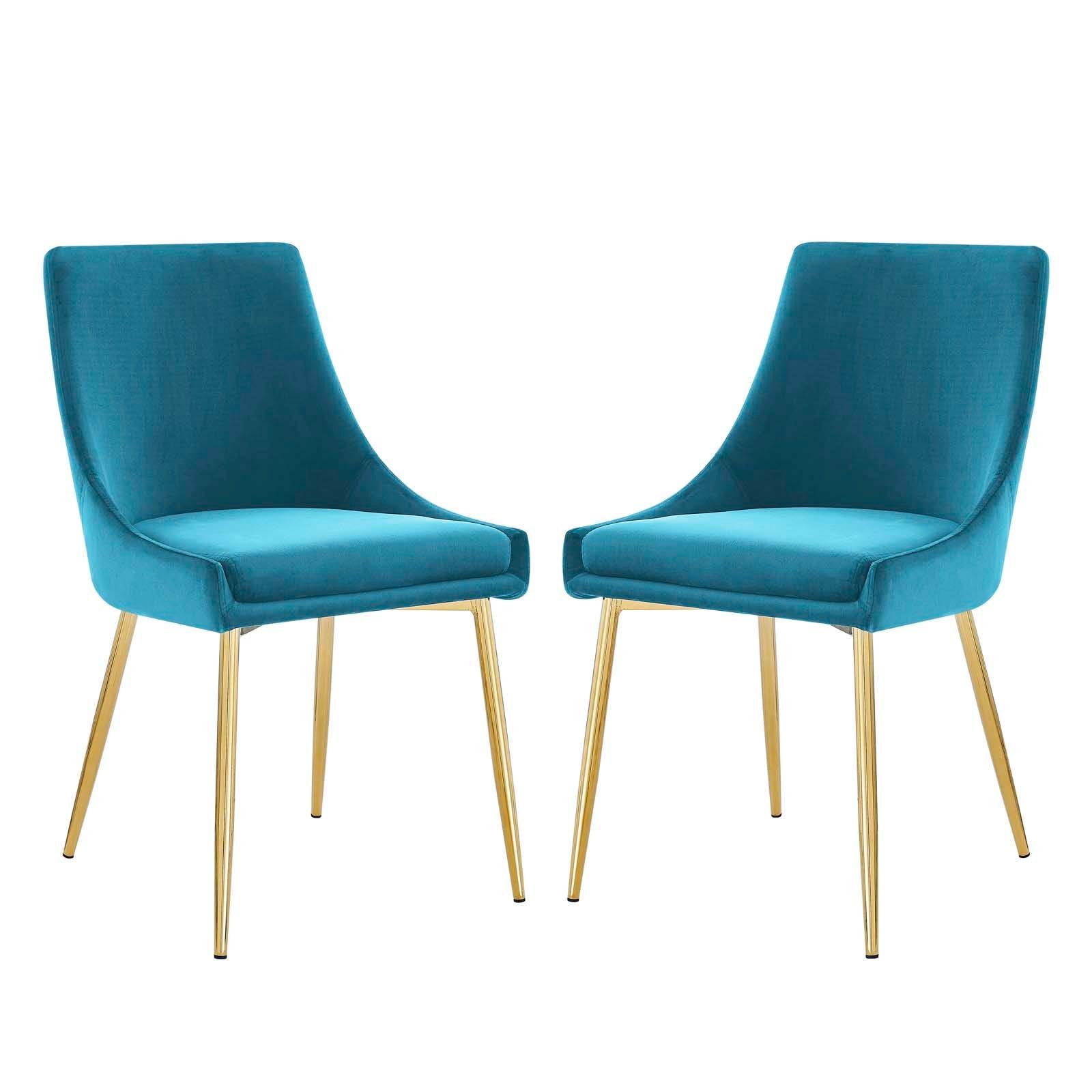 Modway Viscount Performance Velvet Dining Chairs - Set of 2 FredCo