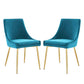 Modway Viscount Performance Velvet Dining Chairs - Set of 2 FredCo
