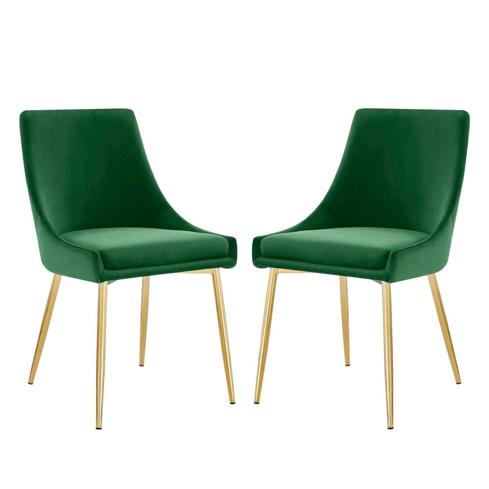 Modway Viscount Performance Velvet Dining Chairs - Set of 2 FredCo