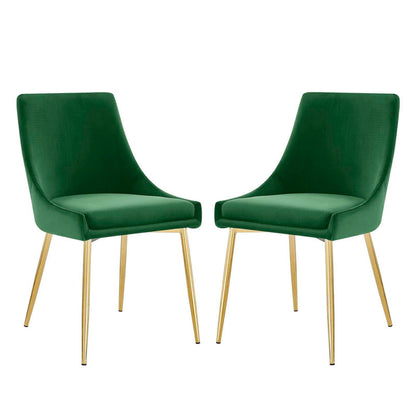 Modway Viscount Performance Velvet Dining Chairs - Set of 2 FredCo