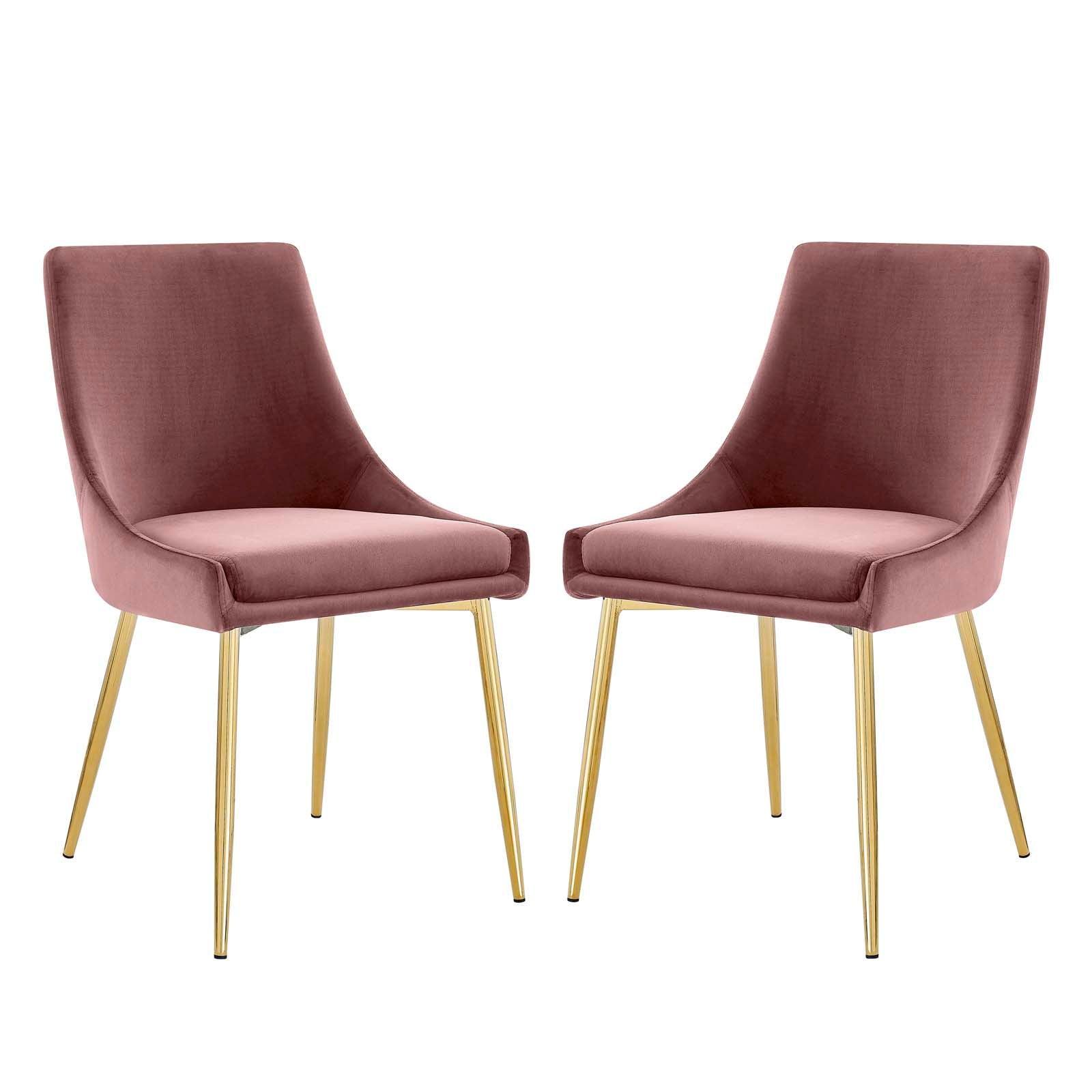 Modway Viscount Performance Velvet Dining Chairs - Set of 2 FredCo