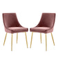 Modway Viscount Performance Velvet Dining Chairs - Set of 2 FredCo
