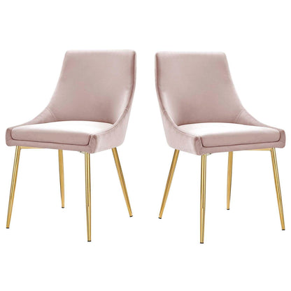 Modway Viscount Performance Velvet Dining Chairs - Set of 2 FredCo