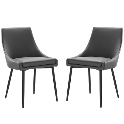 Modway Viscount Vegan Leather Dining Chairs - Set of 2 FredCo