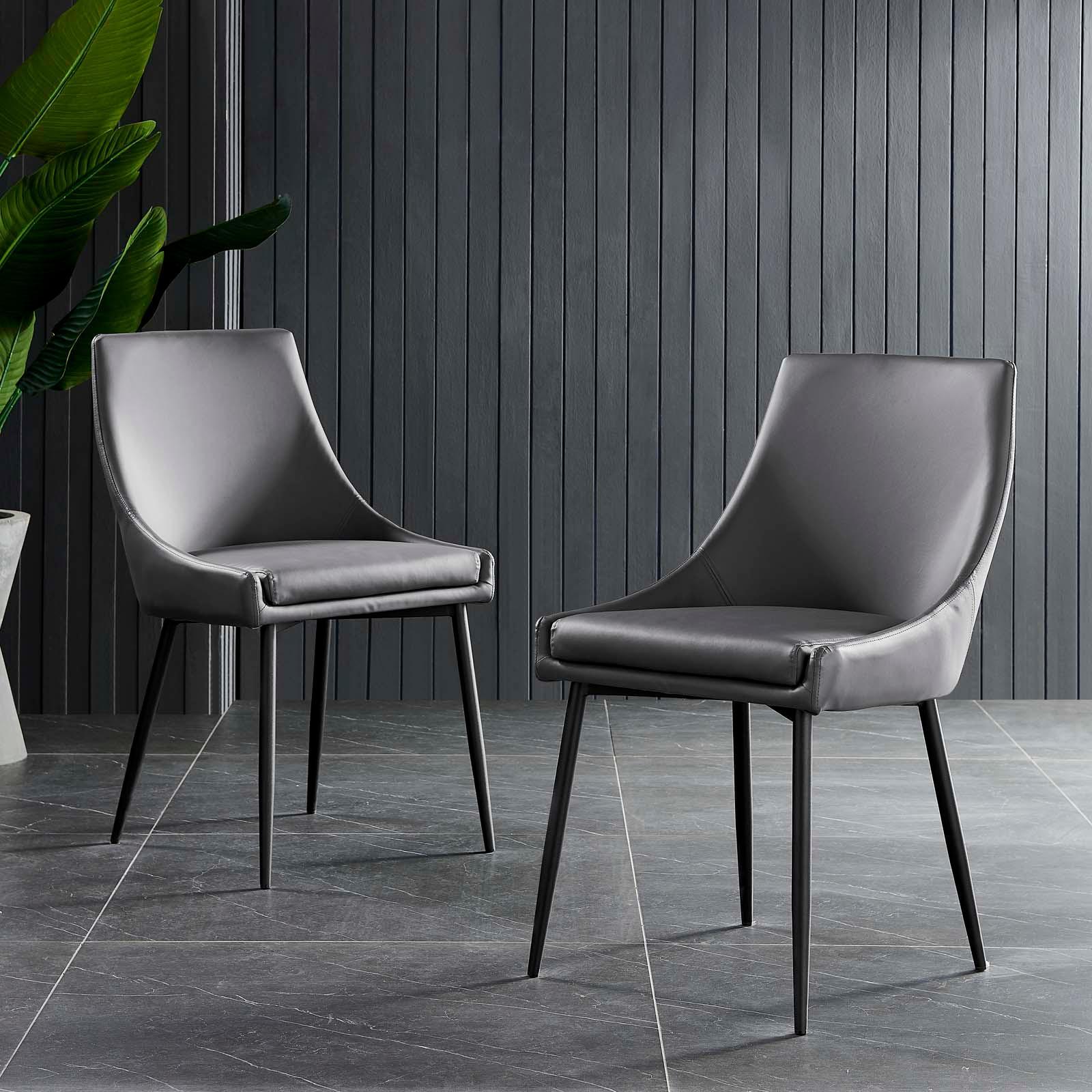 Modway Viscount Vegan Leather Dining Chairs - Set of 2 FredCo