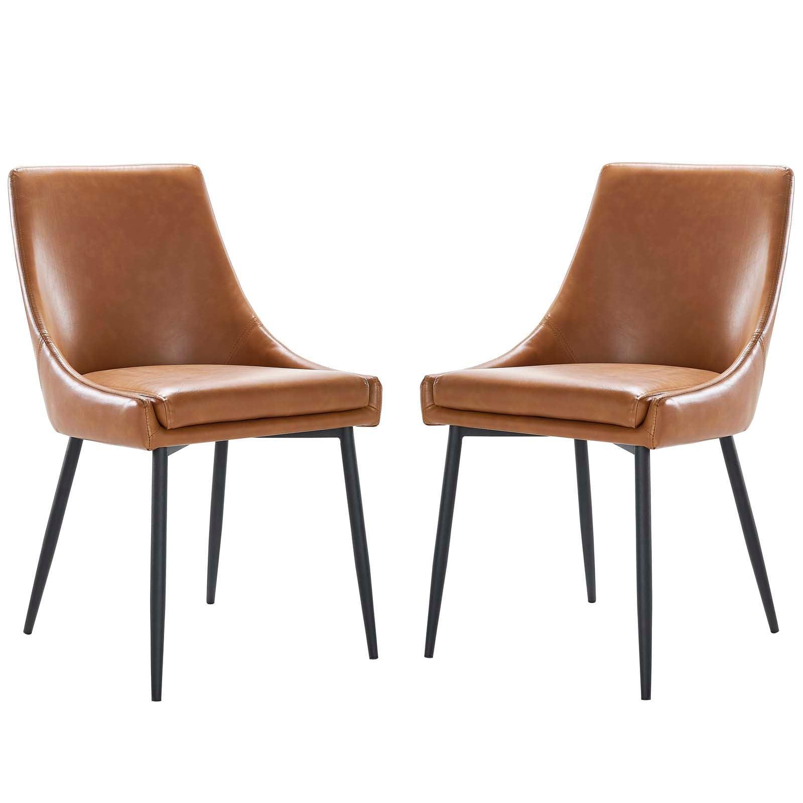 Modway Viscount Vegan Leather Dining Chairs - Set of 2 FredCo