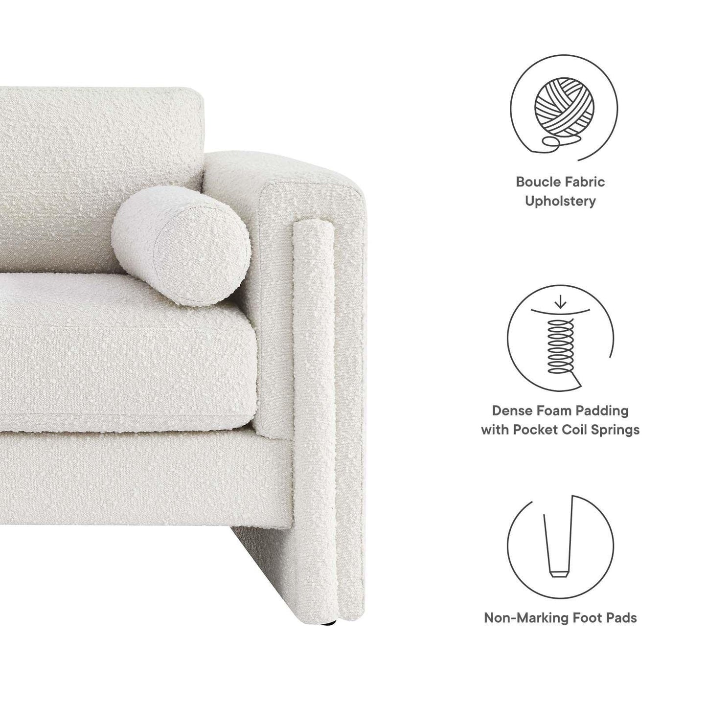 Modway Visible Boucle Fabric Loveseat, EEI-6376 FredCo