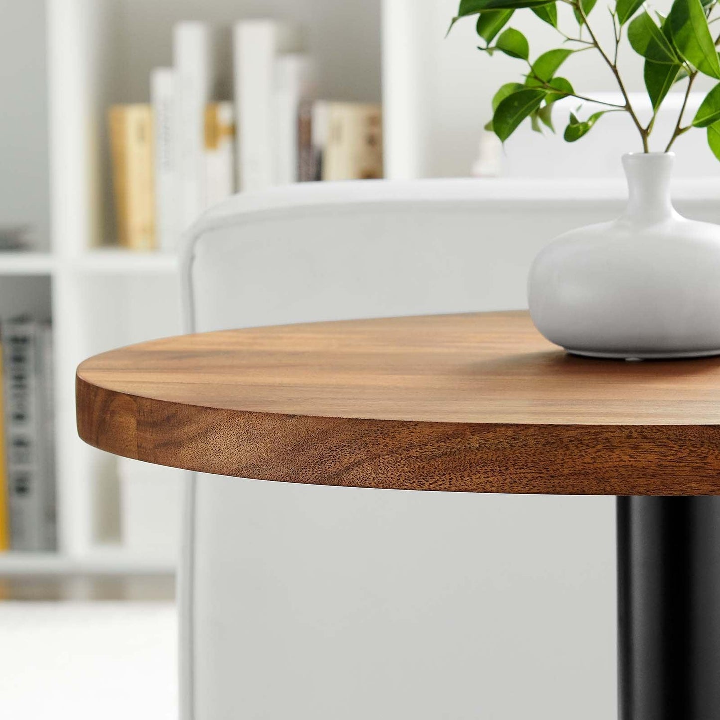 Modway Viva Round Acacia Wood Side Table FredCo