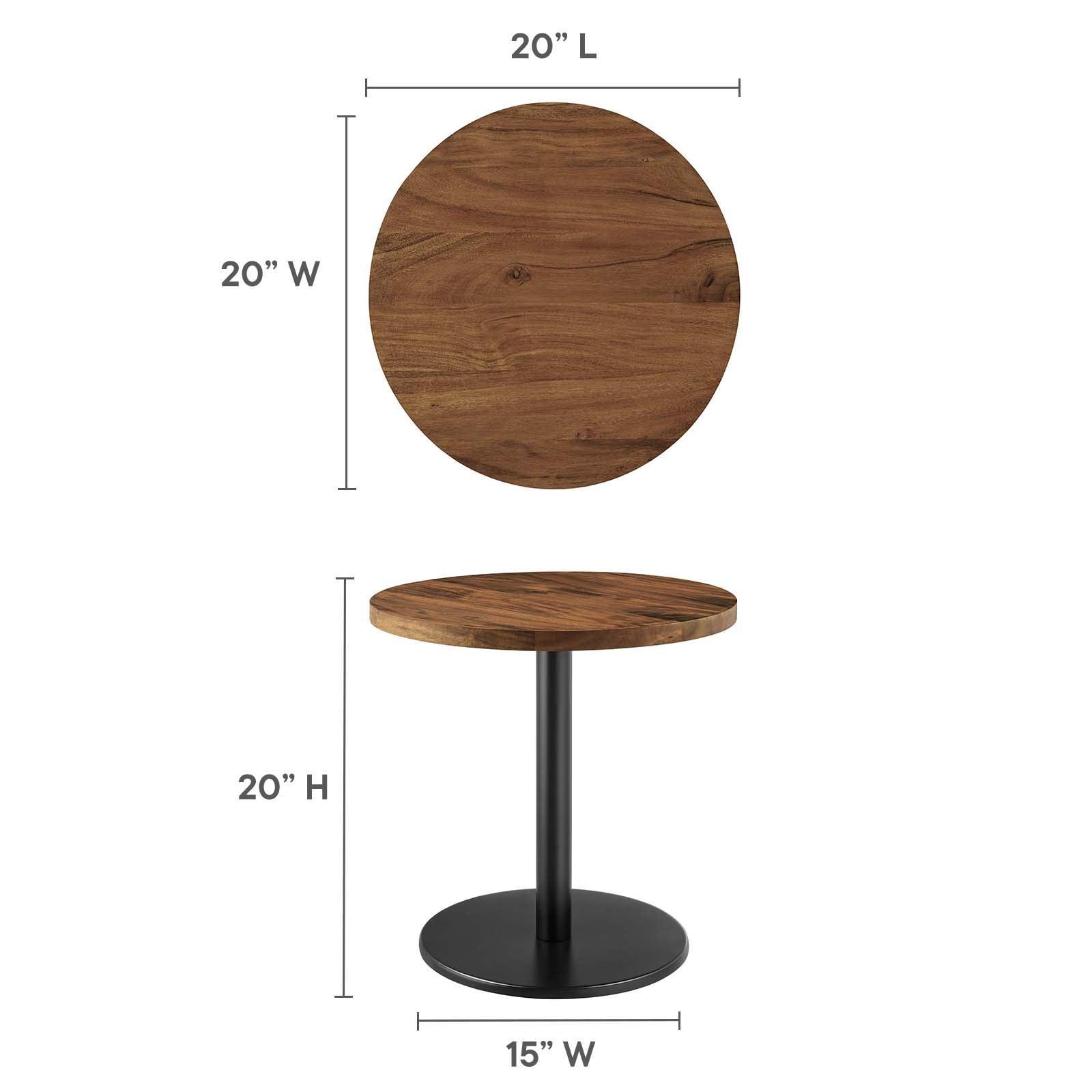 Modway Viva Round Acacia Wood Side Table FredCo