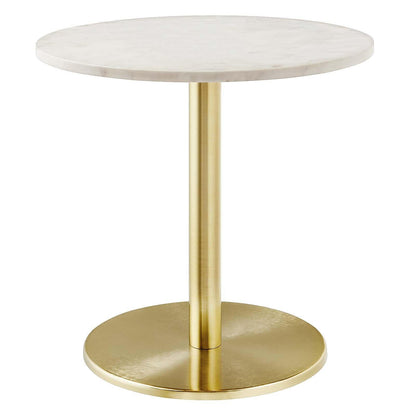 Modway Viva Round White Marble Side Table FredCo