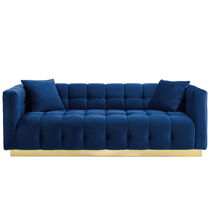 Modway Vivacious Biscuit Tufted Performance Velvet Sofa FredCo