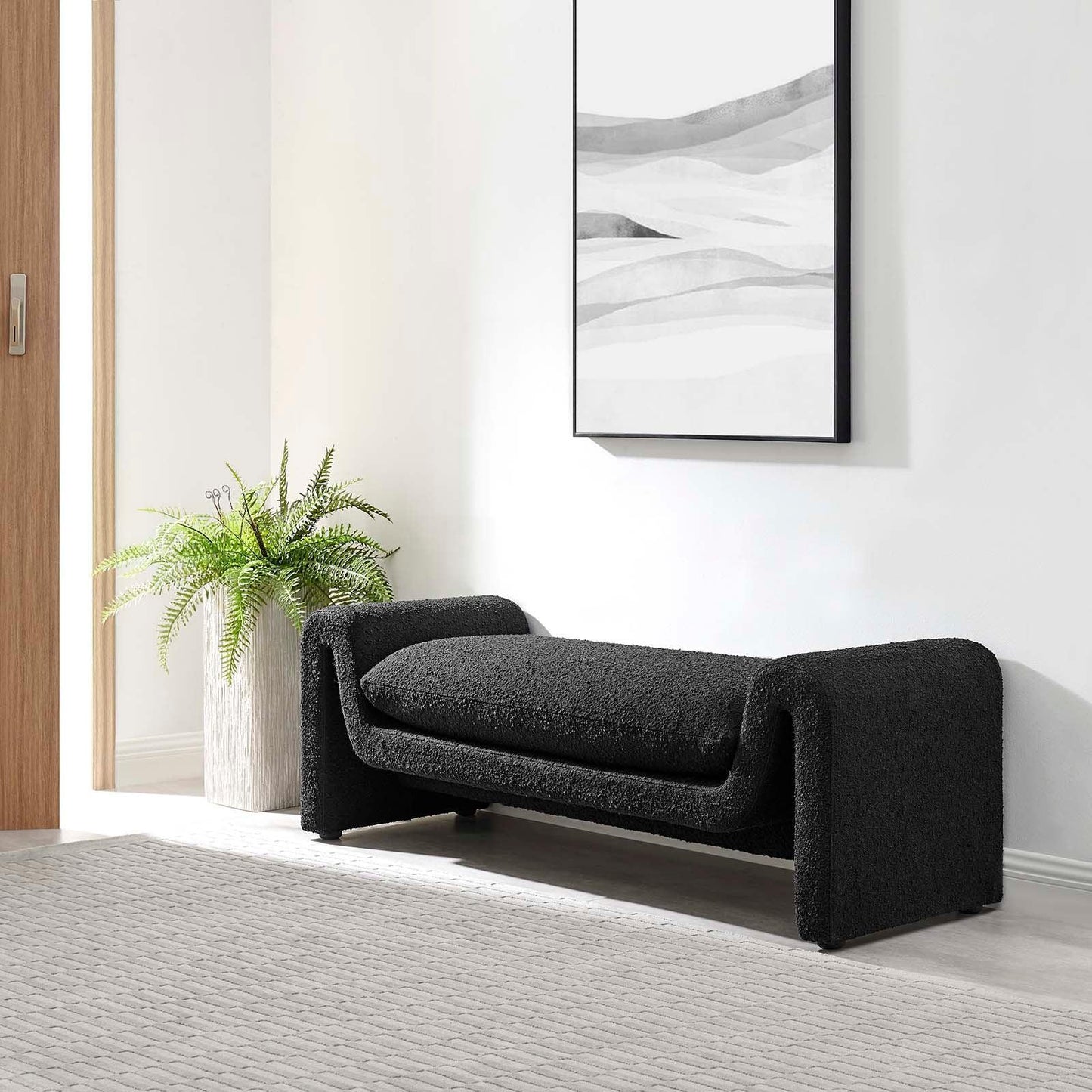 Modway Waverly Boucle Fabric Bench FredCo