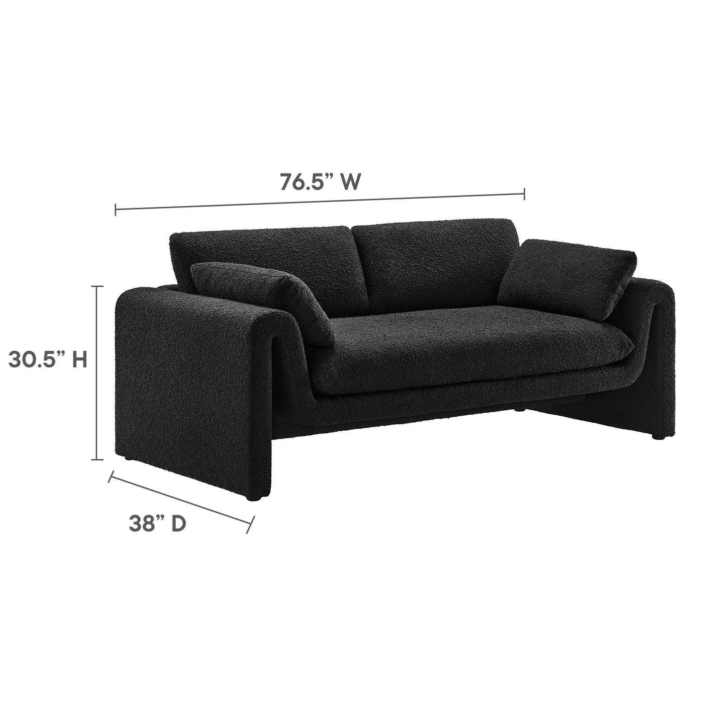Modway Waverly Boucle Fabric Sofa FredCo
