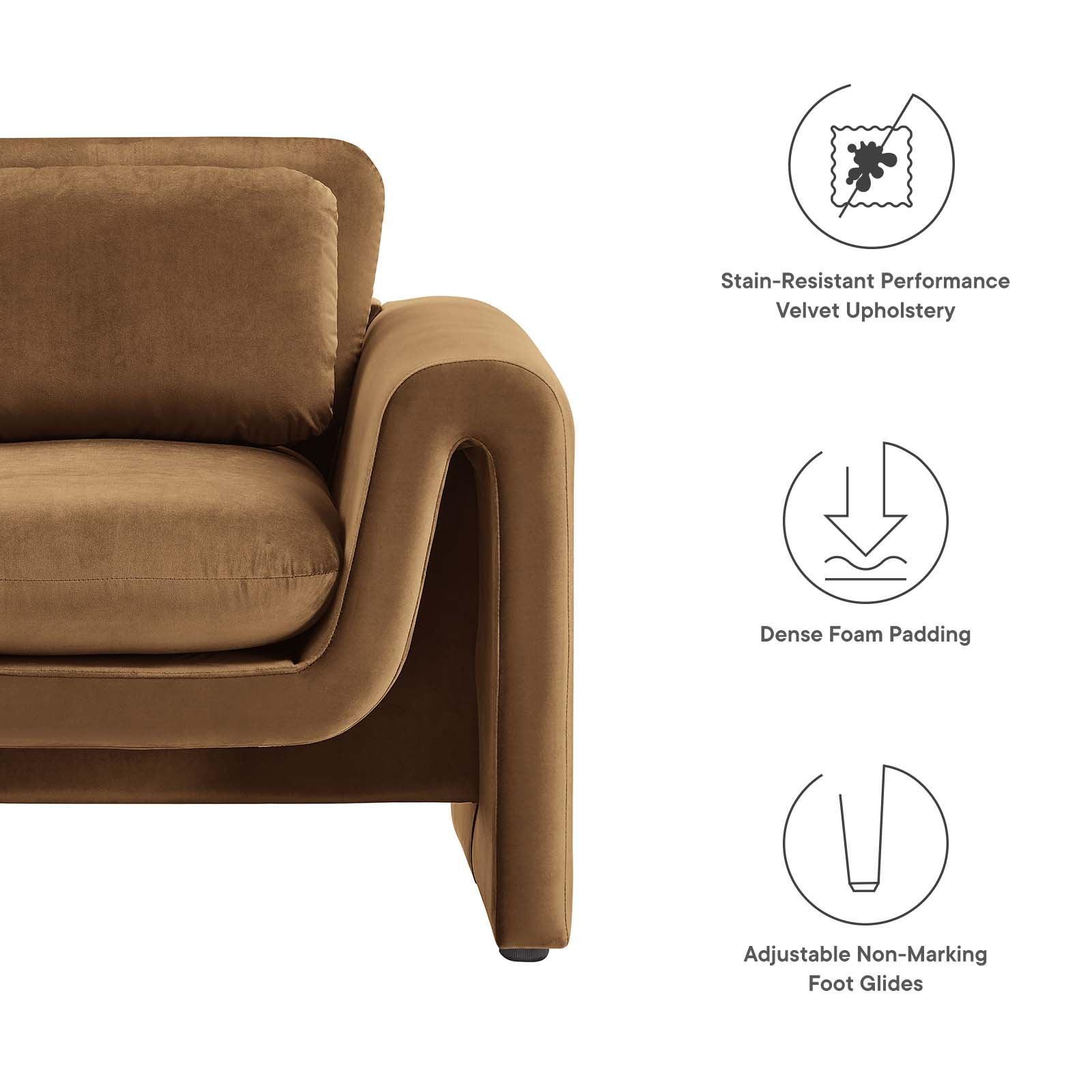 Modway Waverly Performance Velvet Armchair, EEI-6576 FredCo