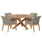 Modway Wellspring 5-Piece Outdoor Patio Teak Wood Dining Set FredCo