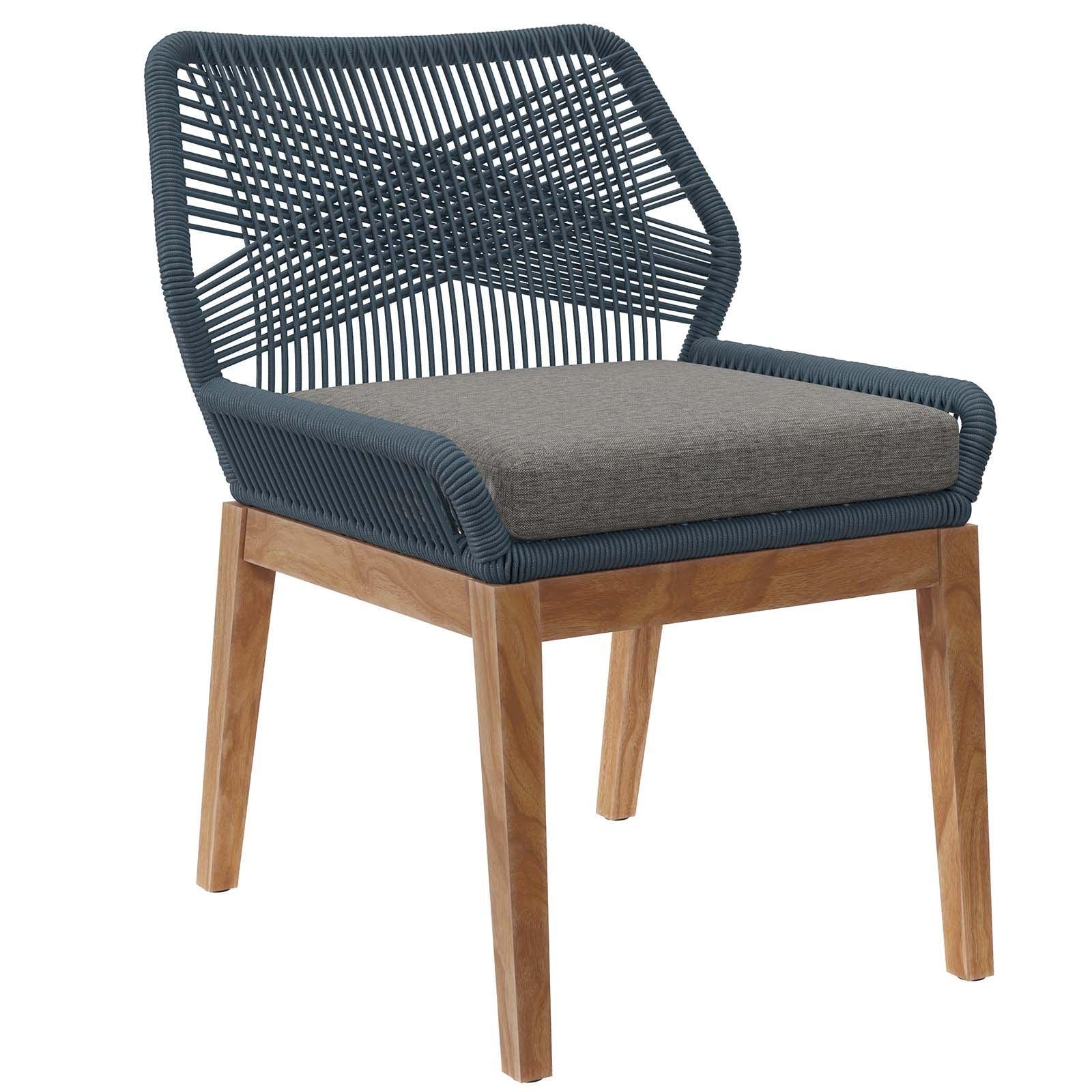 Modway Wellspring 5-Piece Outdoor Patio Teak Wood Dining Set FredCo