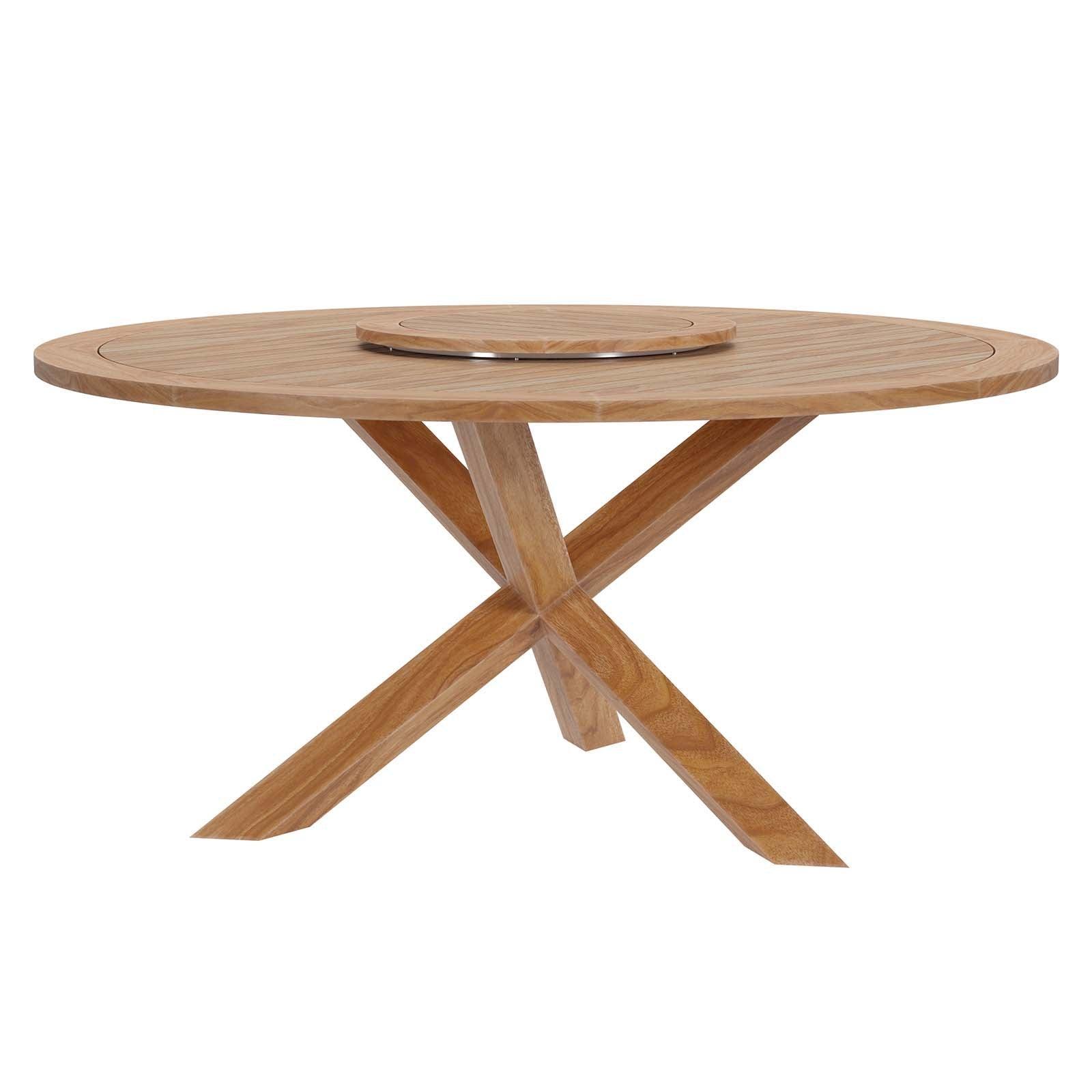 Modway Wellspring 63" Outdoor Patio Teak Wood Dining Table FredCo