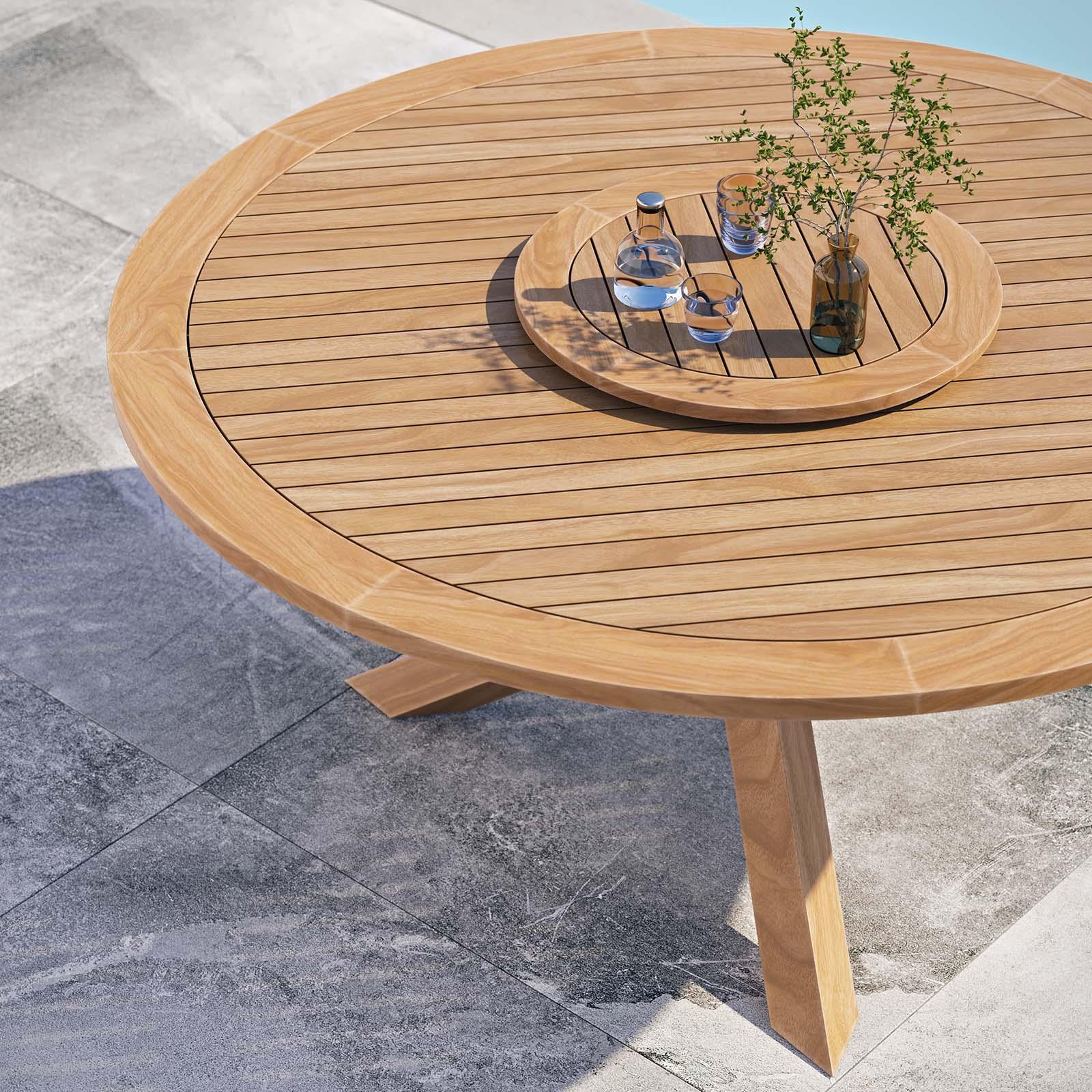 Modway Wellspring 63" Outdoor Patio Teak Wood Dining Table FredCo