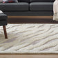 Modway Whimsical Current Abstract Wavy Striped Shag Area Rug FredCo