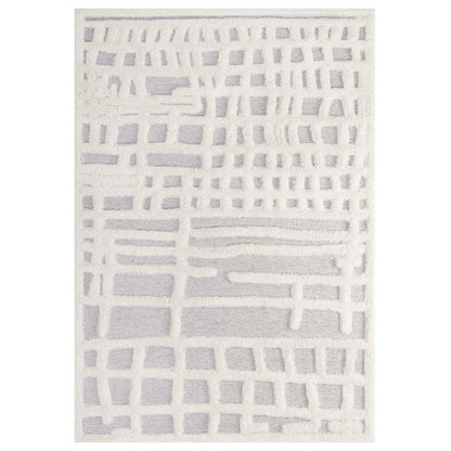 Modway Whimsical Ladder Abstract Plaid Lattice Shag Area Rug FredCo