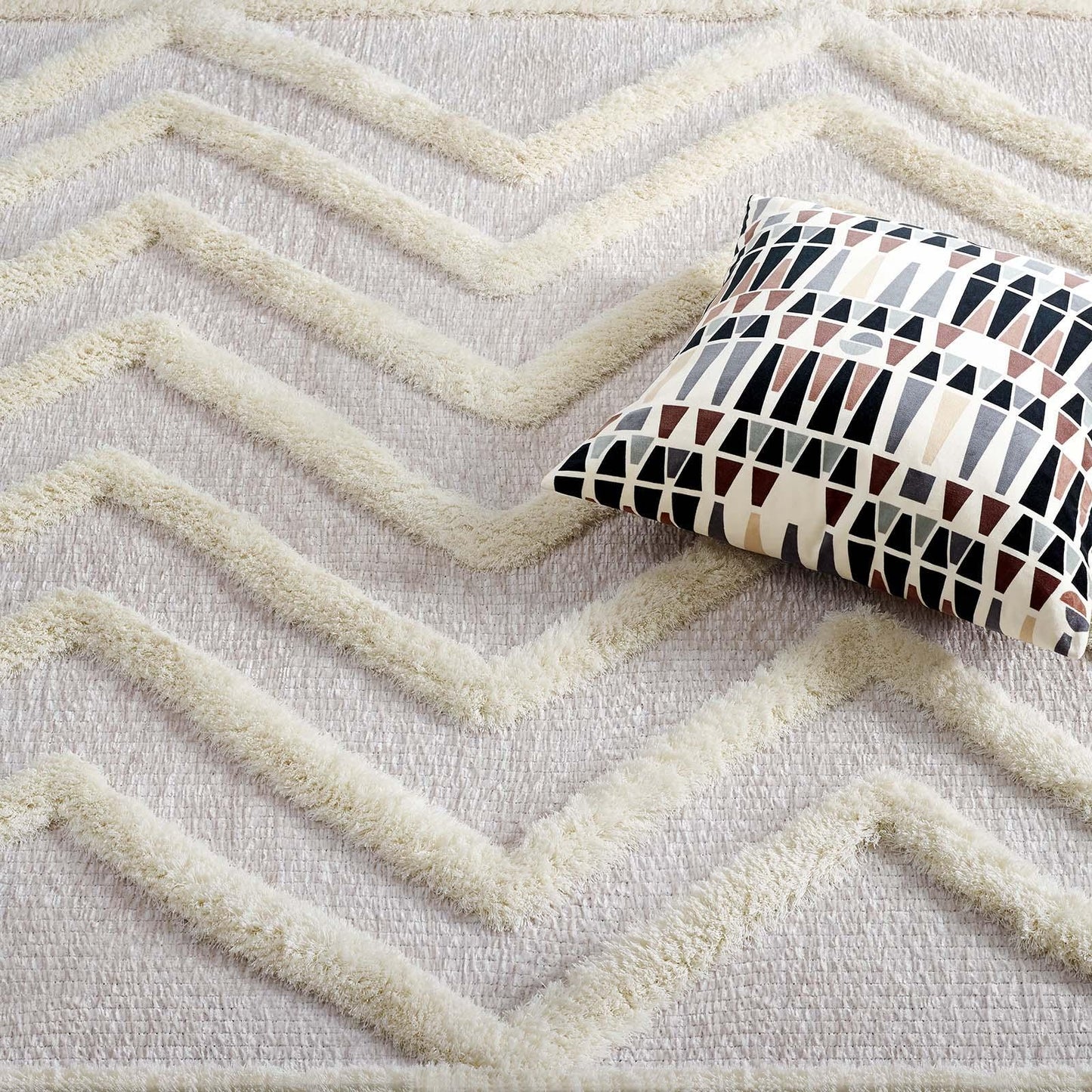 Modway Whimsical Pathway Abstract Chevron Shag Area Rug FredCo