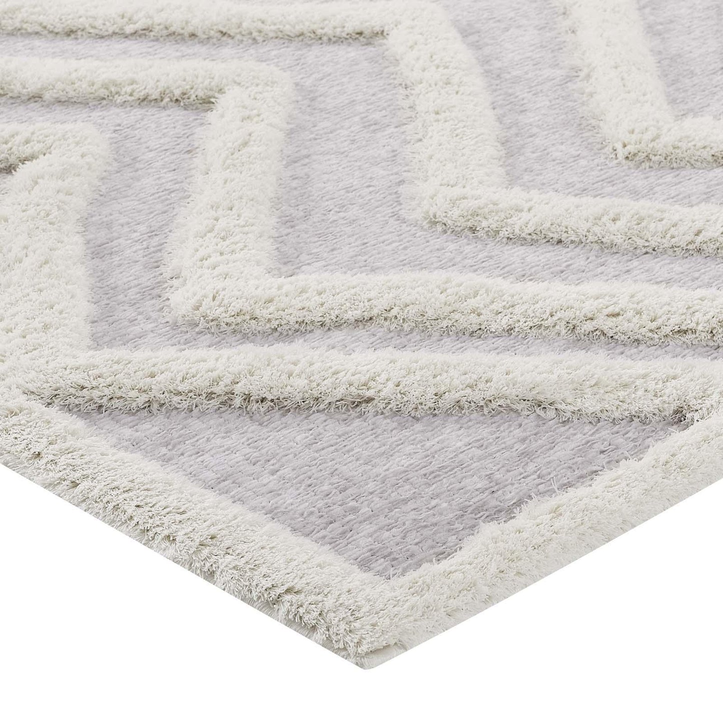 Modway Whimsical Pathway Abstract Chevron Shag Area Rug FredCo