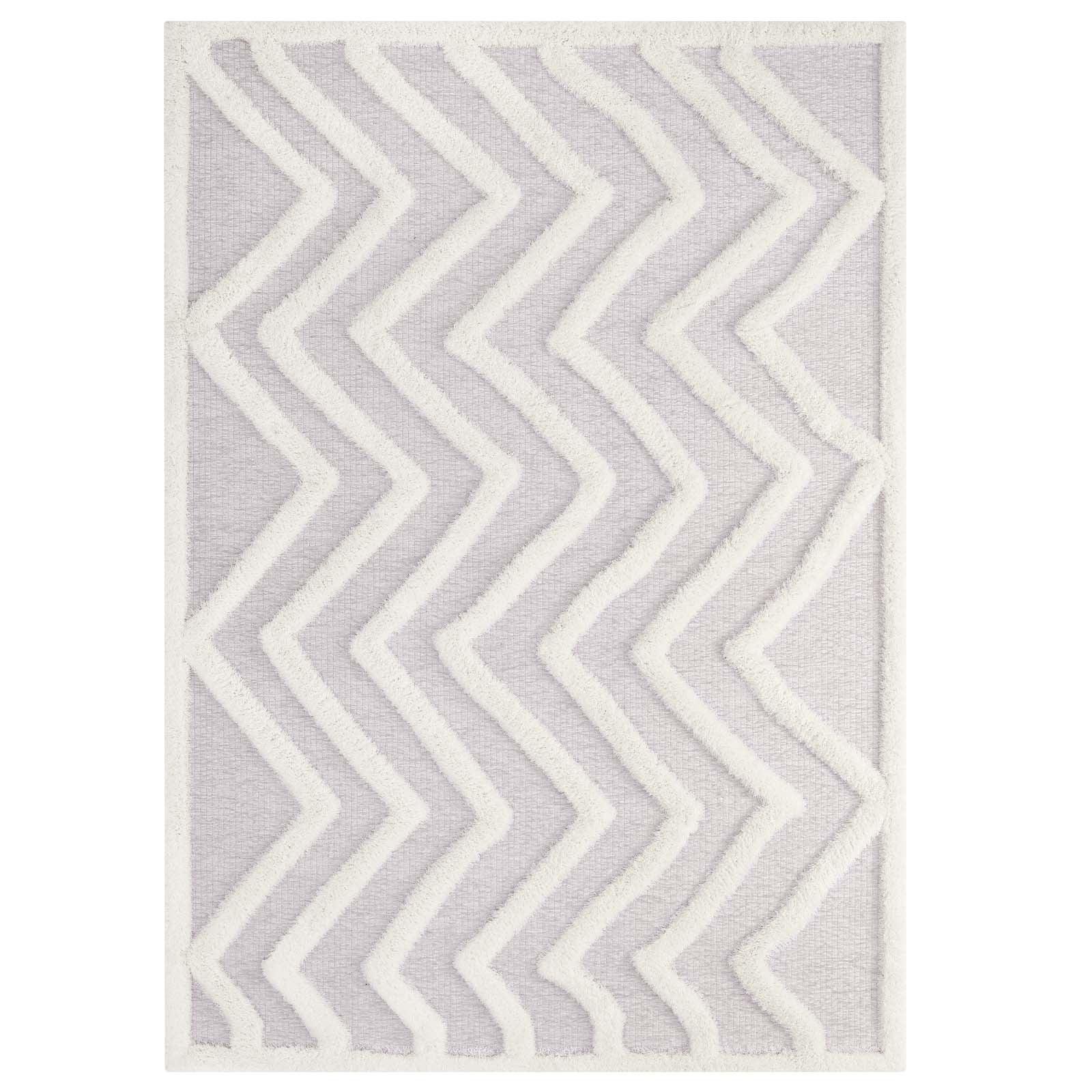 Modway Whimsical Pathway Abstract Chevron Shag Area Rug FredCo