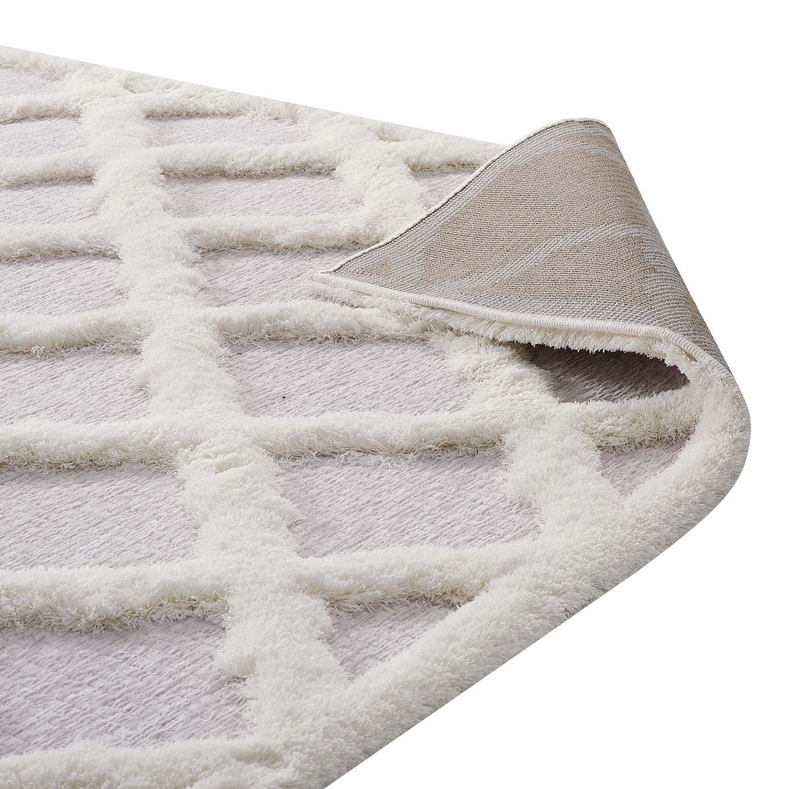 Modway Whimsical Regale Abstract Moroccan Trellis Shag Area Rug FredCo