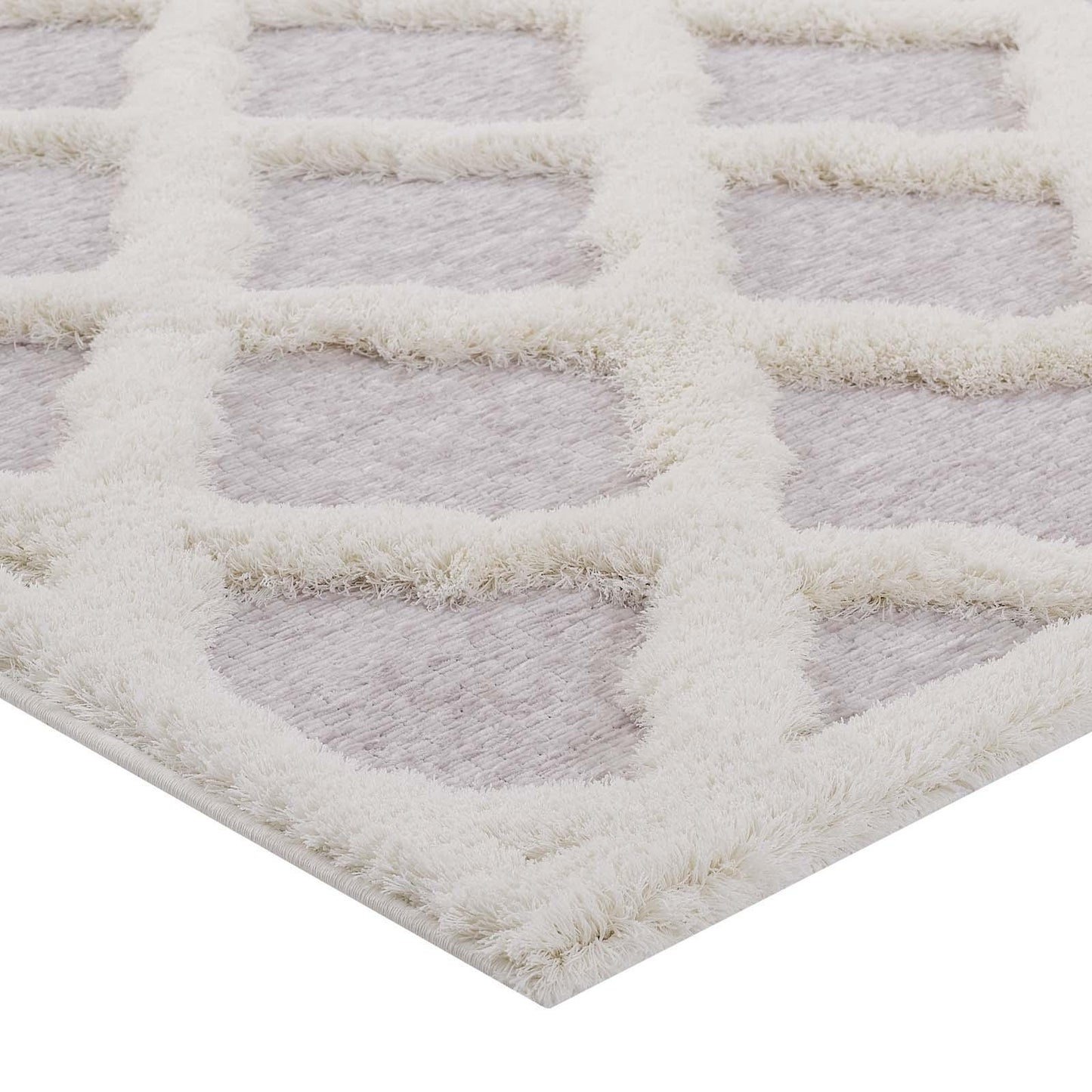 Modway Whimsical Regale Abstract Moroccan Trellis Shag Area Rug FredCo