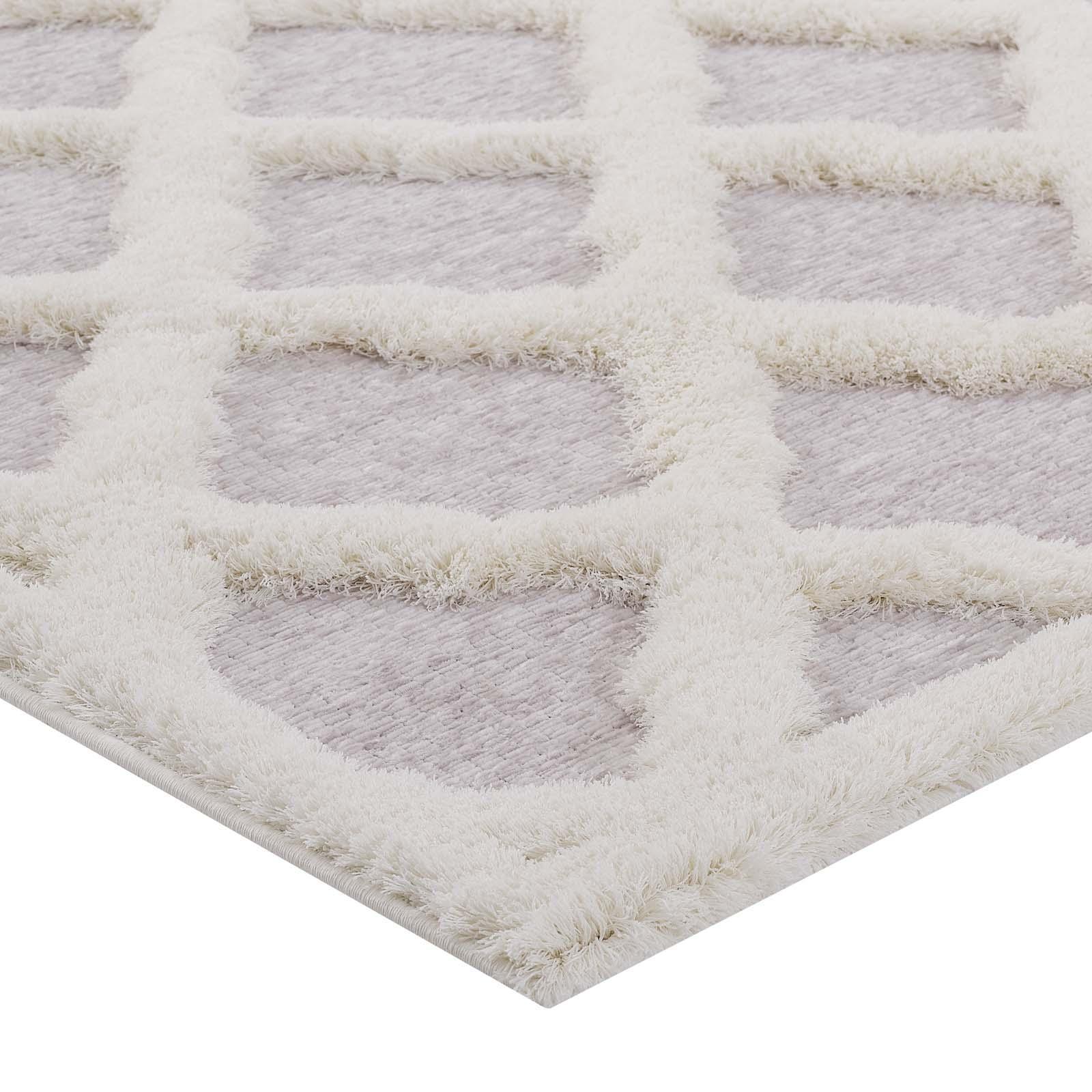 Modway Whimsical Regale Abstract Moroccan Trellis Shag Area Rug FredCo