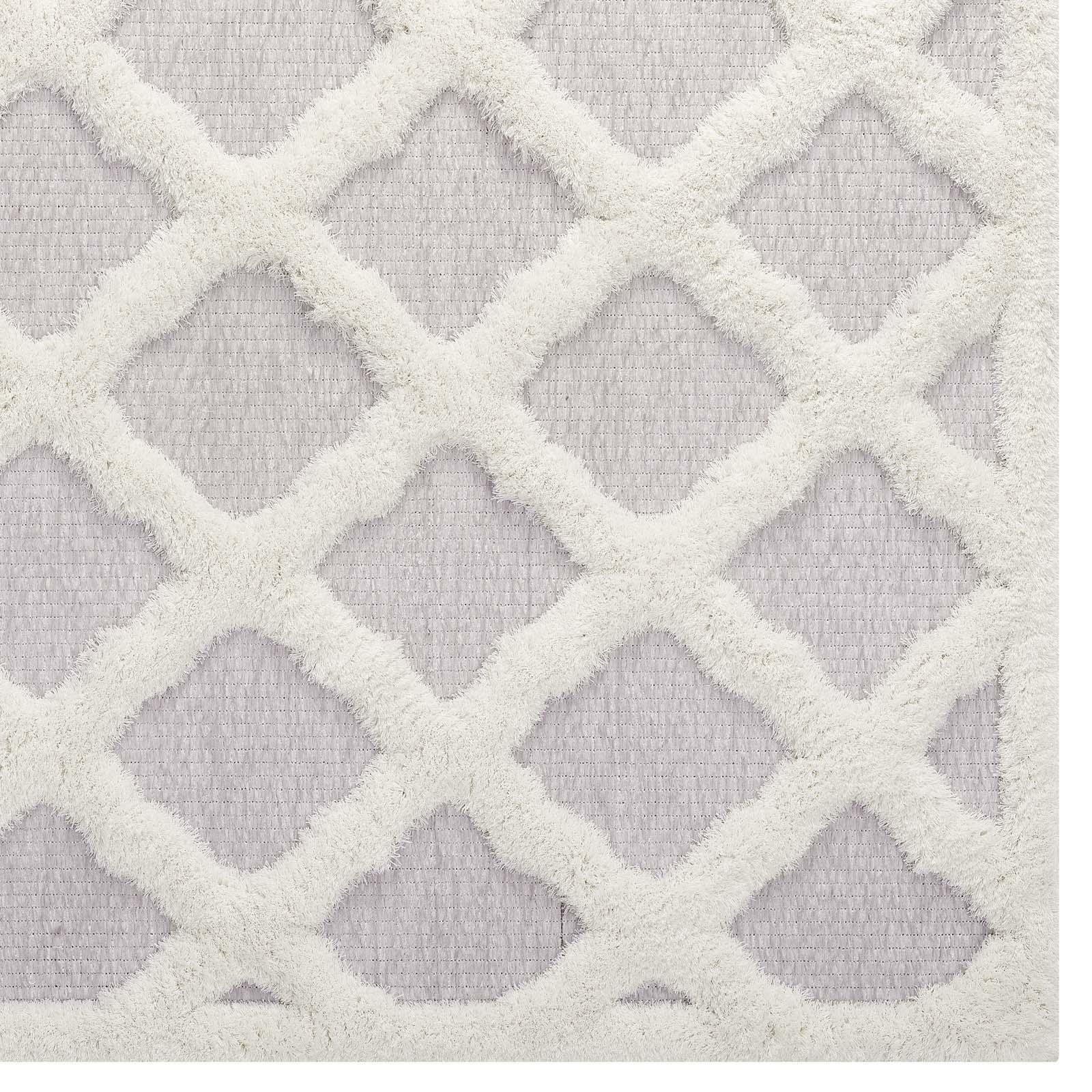 Modway Whimsical Regale Abstract Moroccan Trellis Shag Area Rug FredCo