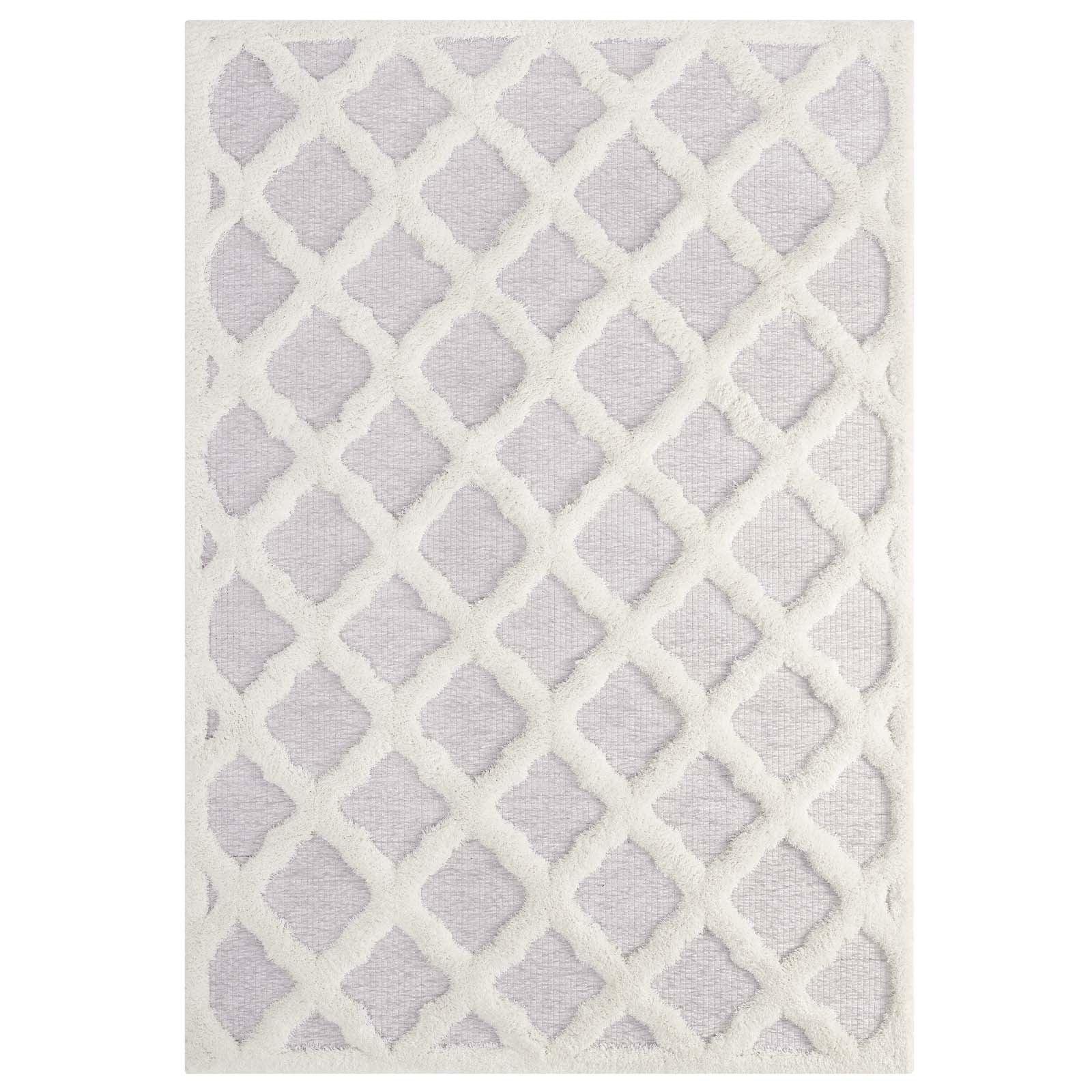 Modway Whimsical Regale Abstract Moroccan Trellis Shag Area Rug FredCo