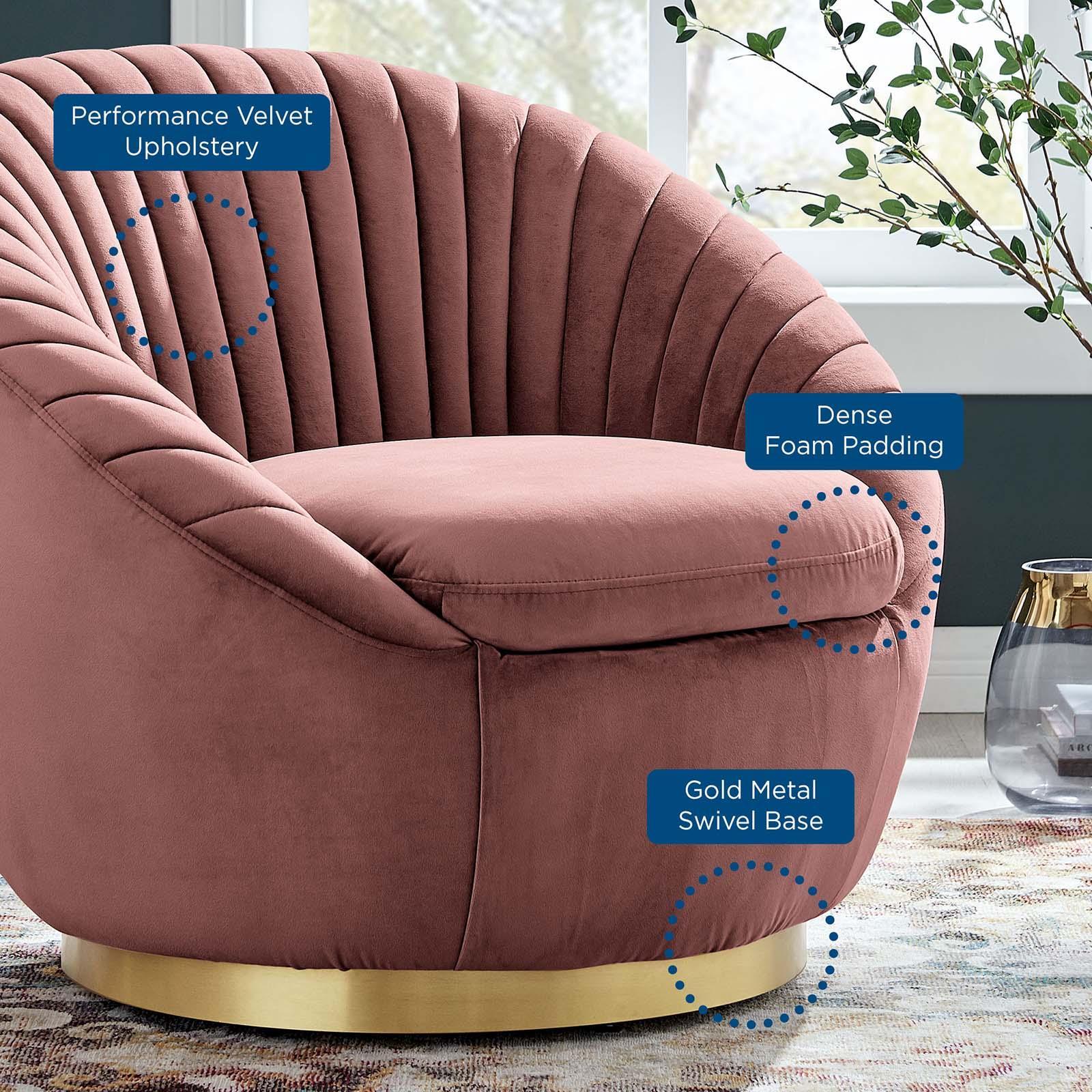 Modway Whirr Tufted Performance Velvet Swivel Chair FredCo