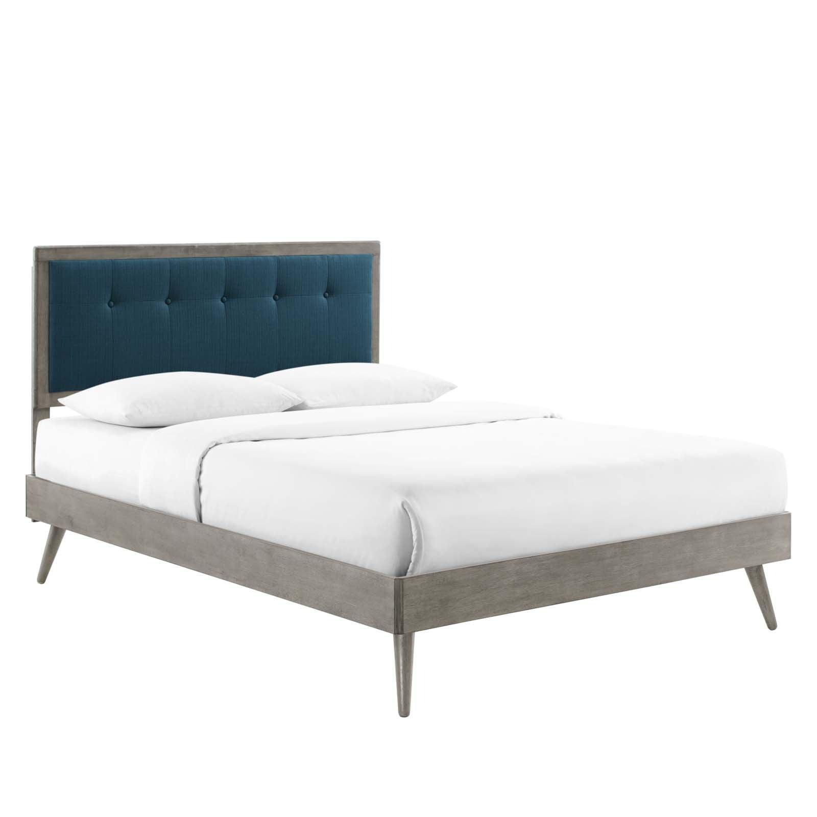 Modway Willow Queen Wood Platform Bed With Splayed Legs FredCo