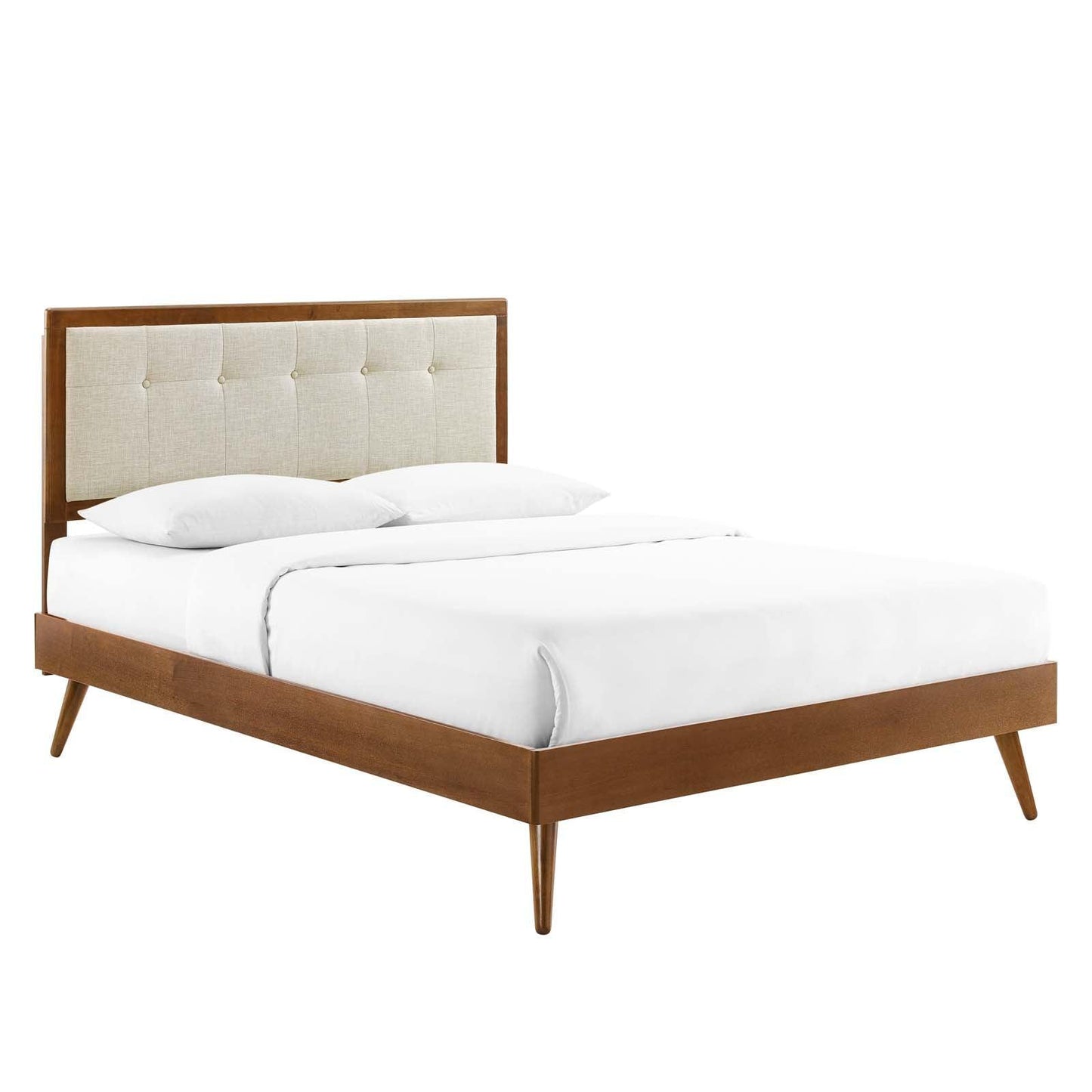 Modway Willow Twin Wood Platform Bed With Splayed Legs FredCo