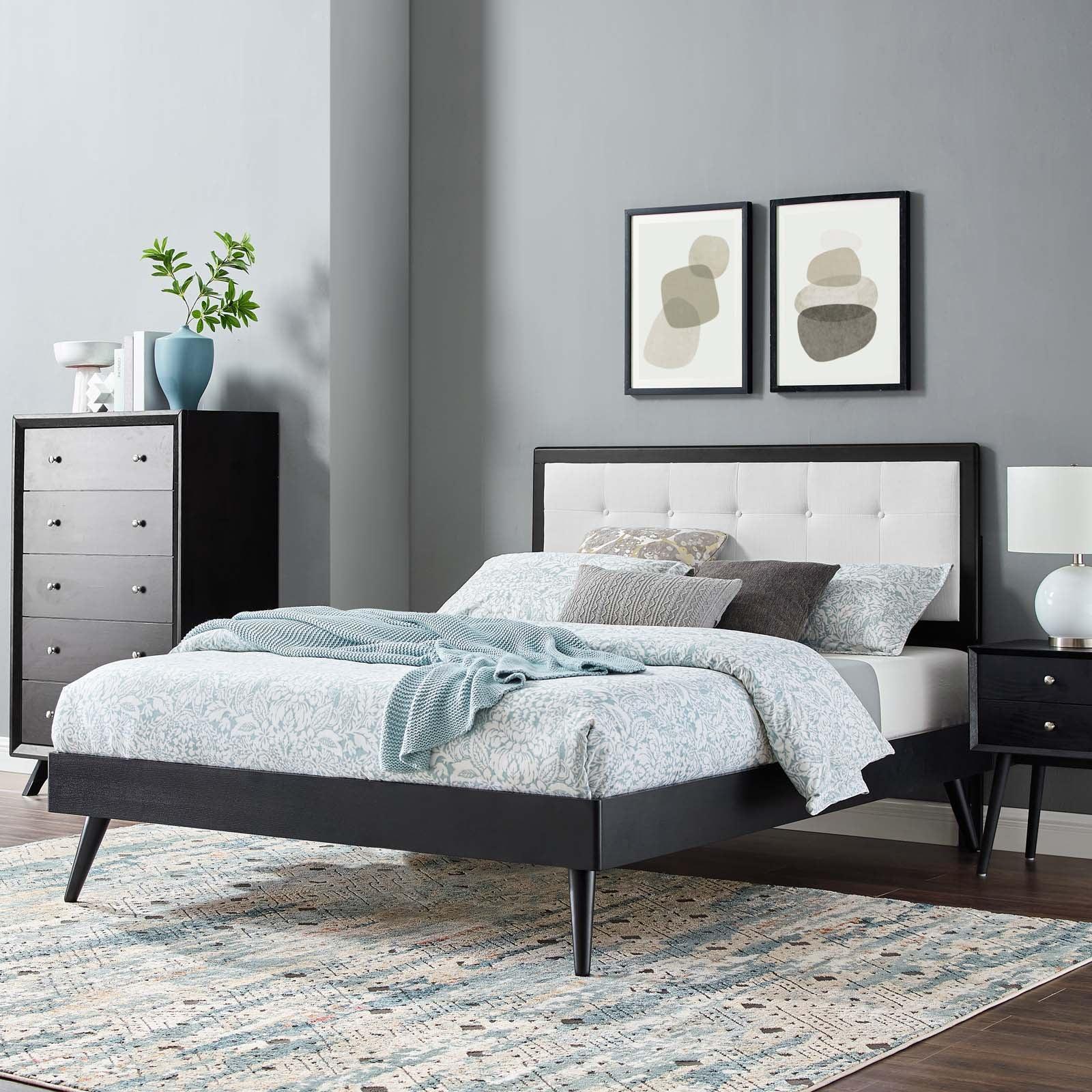 Modway Willow Twin Wood Platform Bed With Splayed Legs FredCo