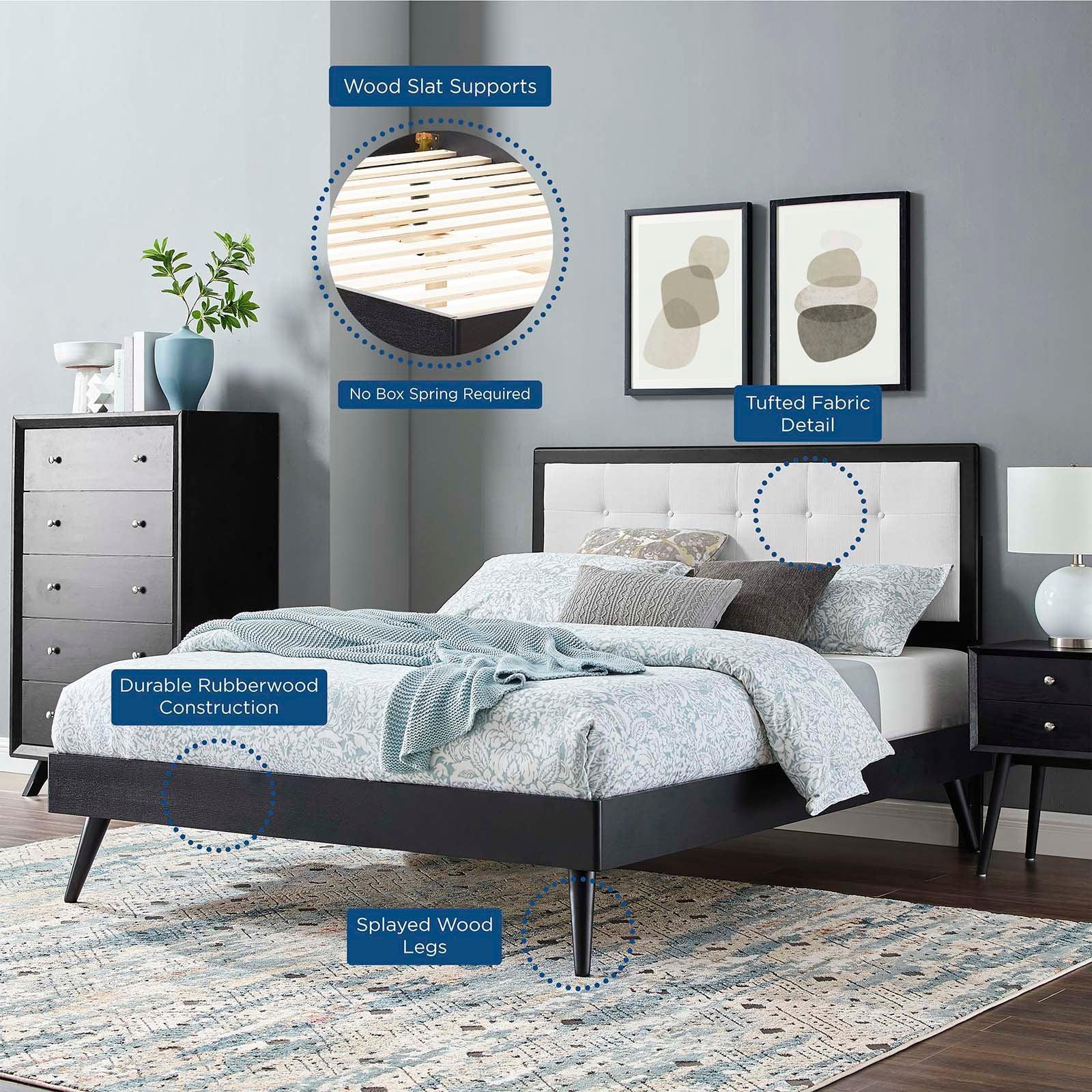 Modway Willow Twin Wood Platform Bed With Splayed Legs FredCo