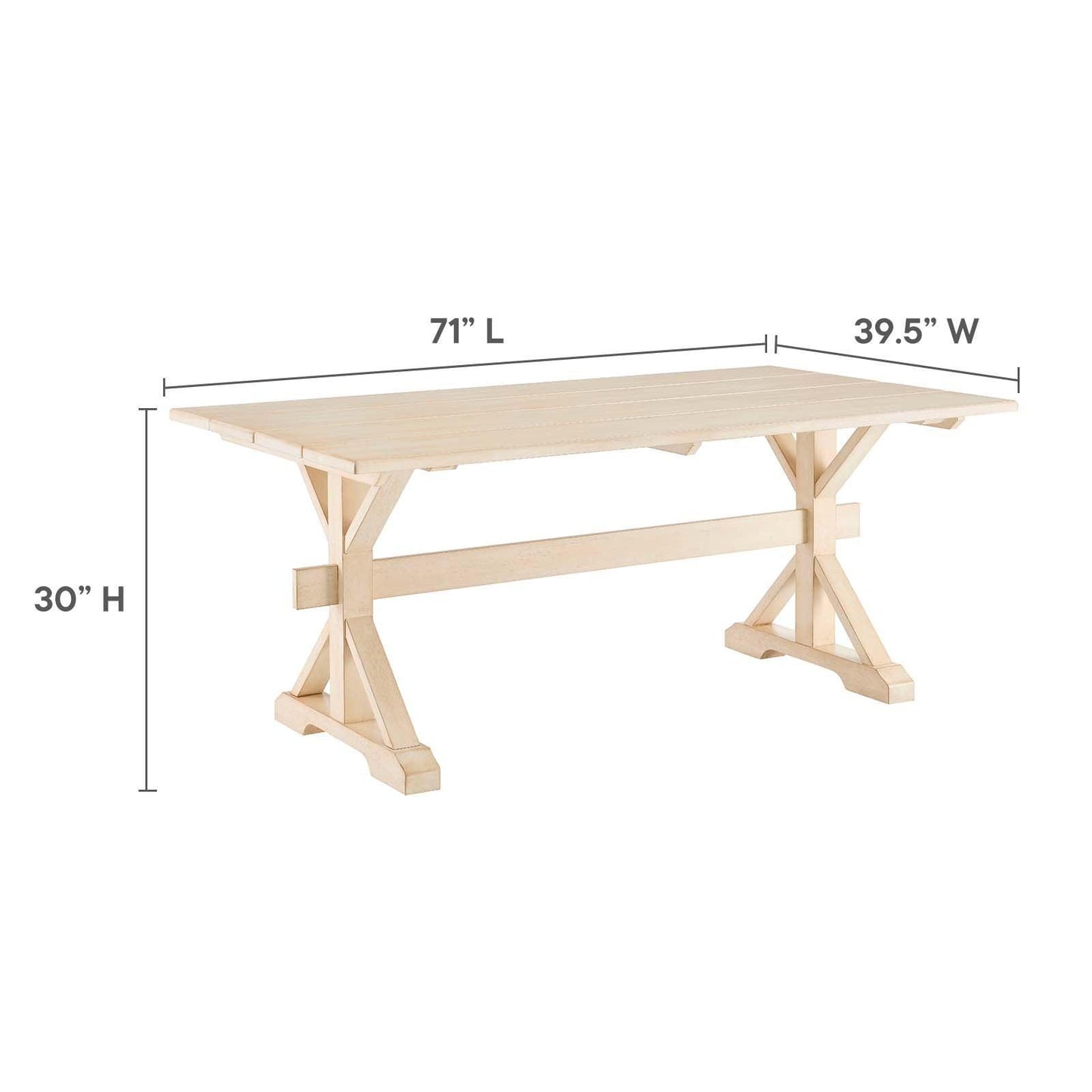 Modway Windchime 71" Wood Dining Table, EEI-4579 FredCo