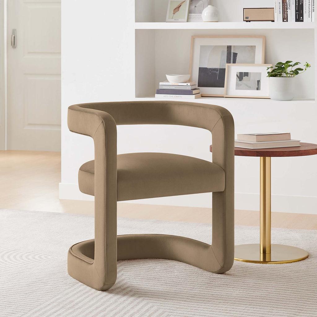 Modway Winslow Barrel Performance Velvet Dining Chair FredCo