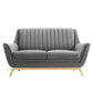 Modway Winsome Channel Tufted Performance Velvet Loveseat FredCo