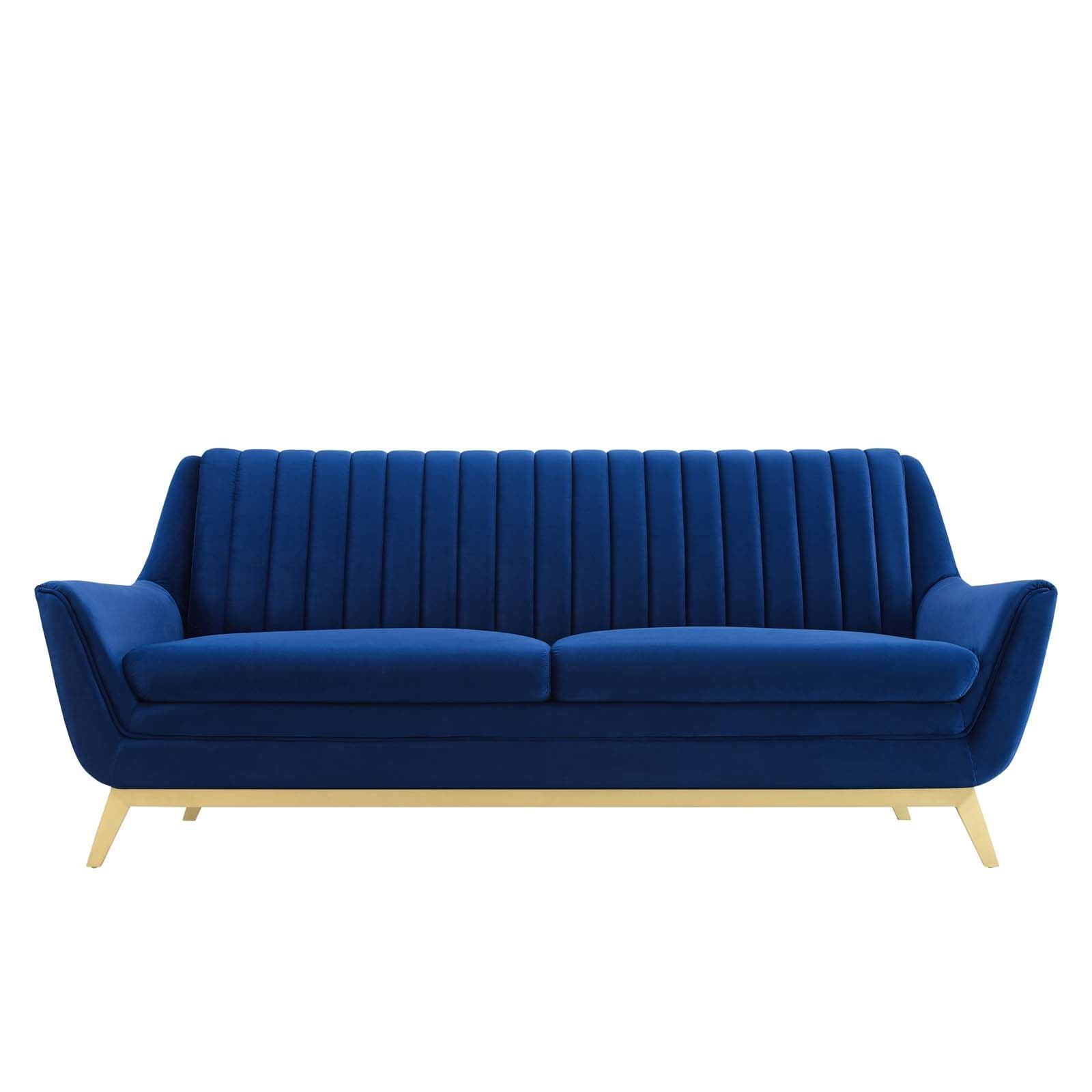 Modway Winsome Channel Tufted Performance Velvet Sofa FredCo