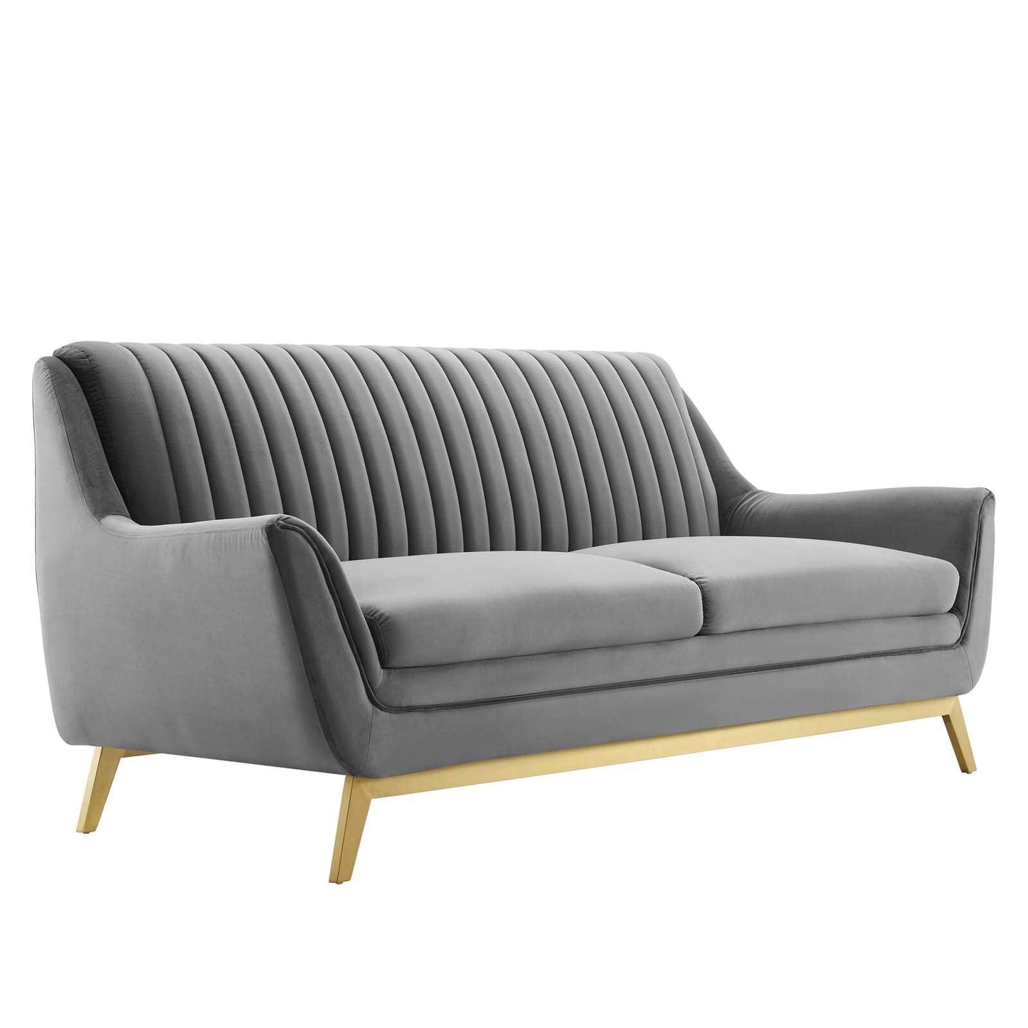 Modway Winsome Channel Tufted Performance Velvet Sofa FredCo