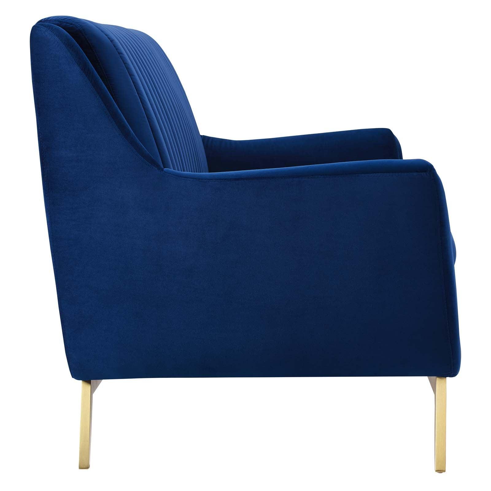 Modway Winsome Channel Tufted Performance Velvet Sofa FredCo