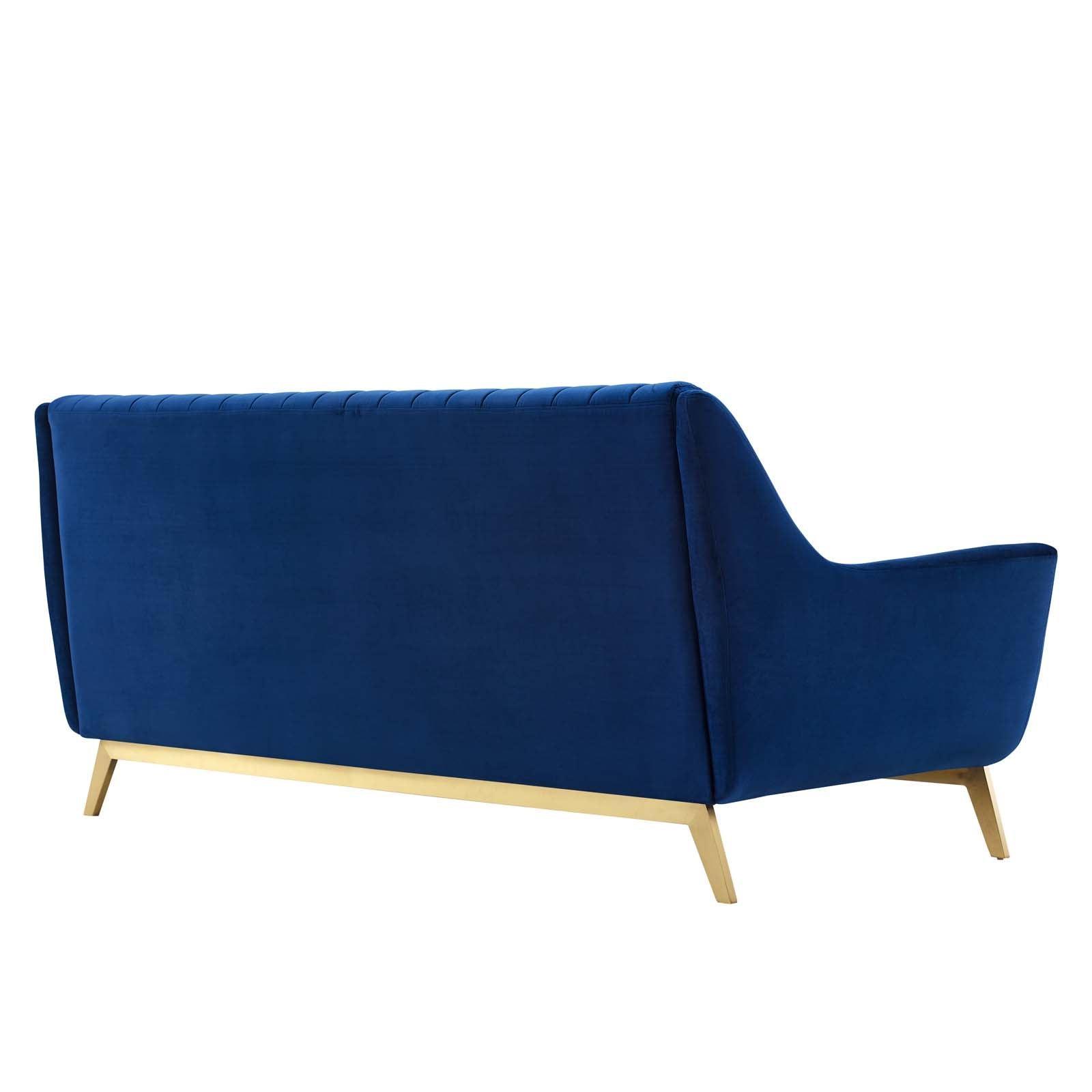 Modway Winsome Channel Tufted Performance Velvet Sofa FredCo