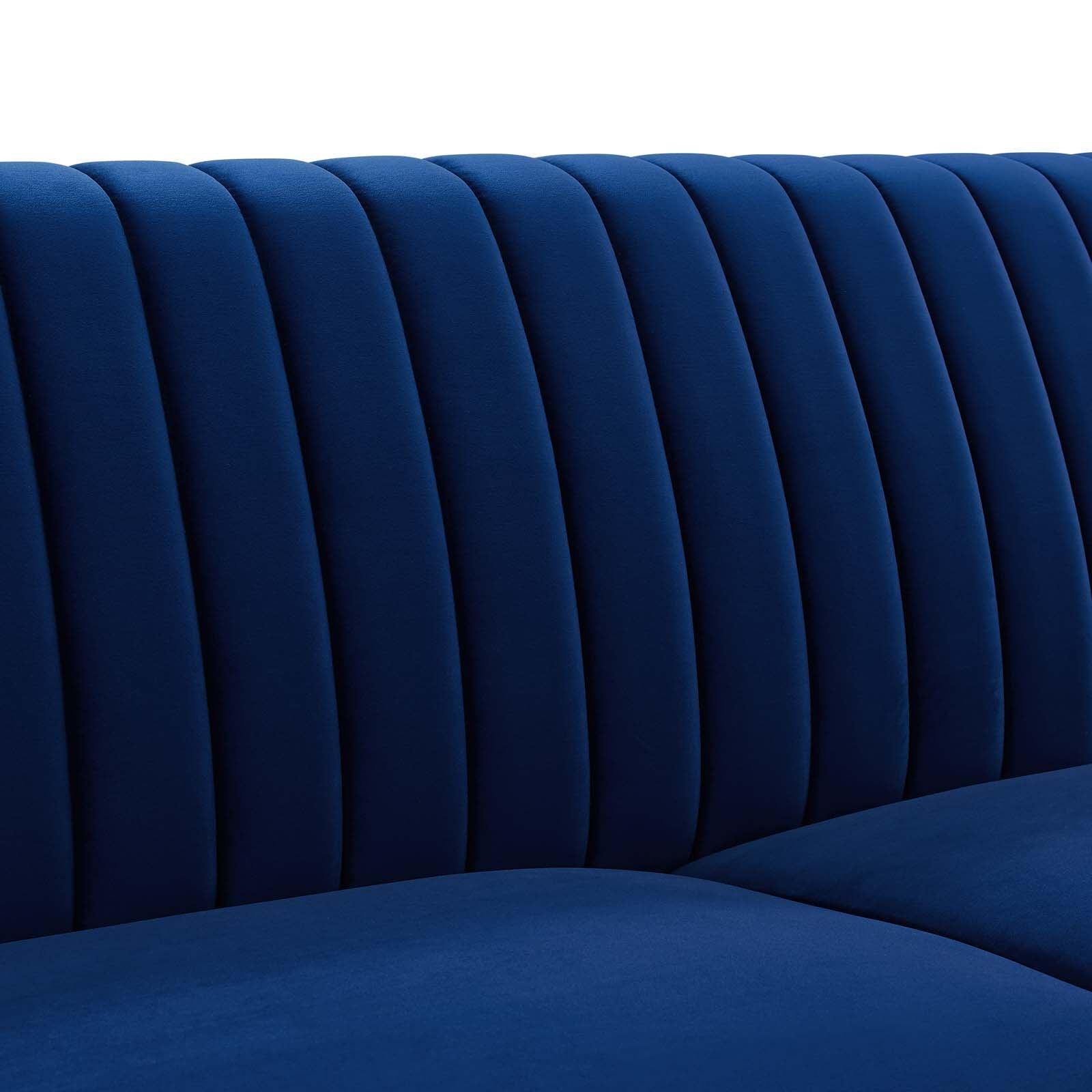 Modway Winsome Channel Tufted Performance Velvet Sofa FredCo