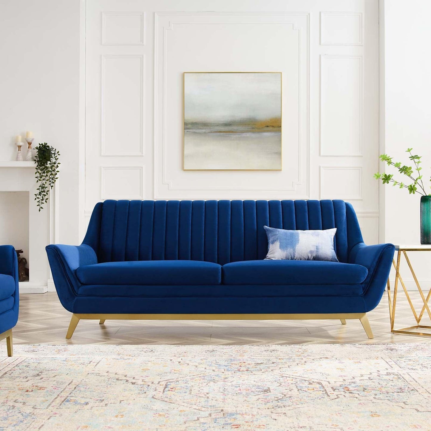Modway Winsome Channel Tufted Performance Velvet Sofa FredCo